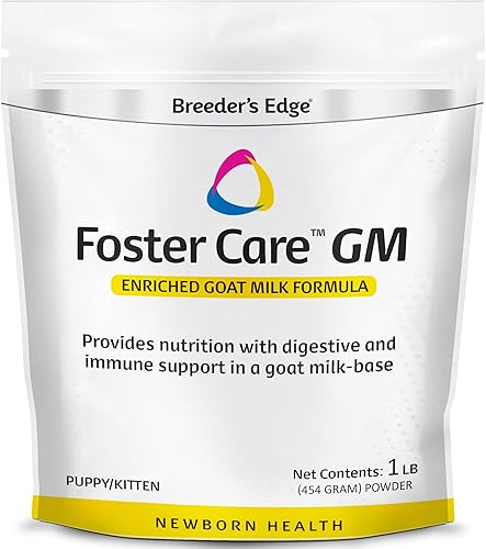 Breeder's Edge Foster Care GM – Reemplazo de leche en polvo a base de leche de cabra – Fórmula para cachorros, gatitos, gatos y perros, fácil
