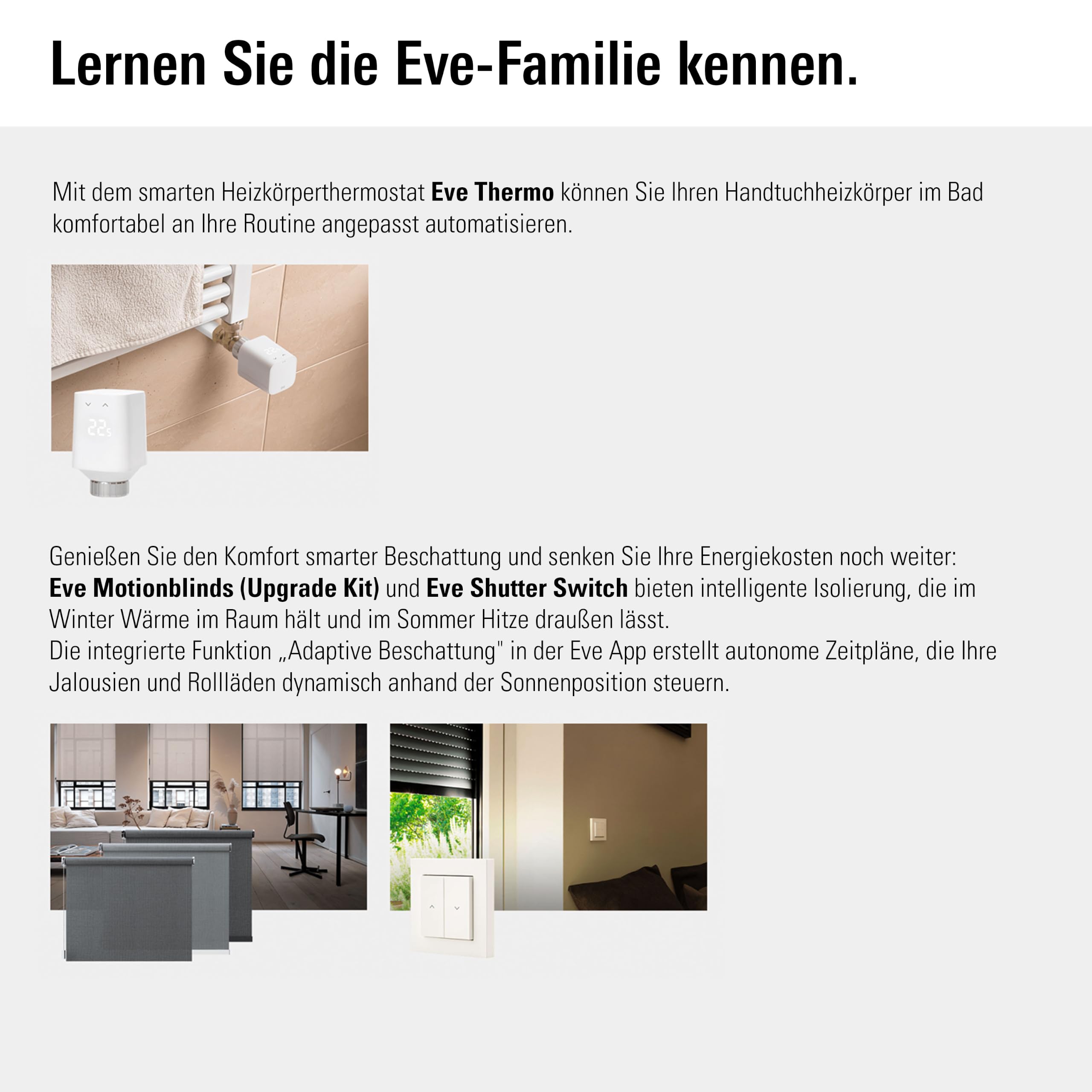 Eve Thermostat (Matter) - Smartes Thermostat für Fußbodenheizungen | Fußbodenheizungssteuerung für Alexa, Apple, Google, App- und Sprachsteuerung, präzise Einzelraumsteuerung, Triac-Schaltung