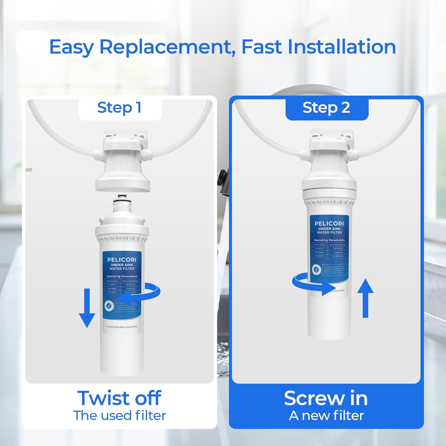 Oceanloch-m Water Filter Replacement, Compatible with C Pure Oceanloch-m Filtration System 790OCLOCARTM, 1 Micron Rating, 1.67 GPM Flow Rate (2 Pack)