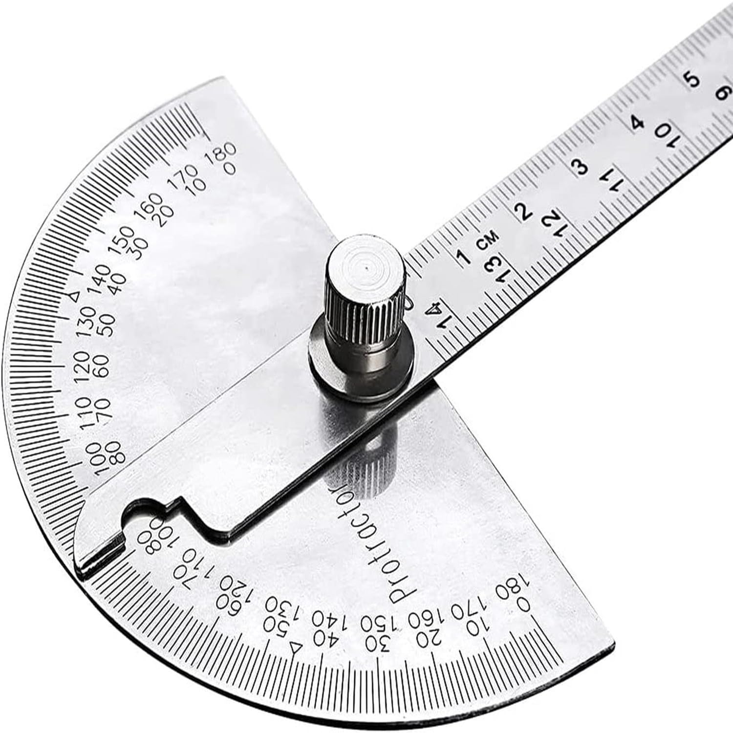 Goniometro 180 Gradi In Acciaio Inox - Regolabile A Testa Tonda Per Studenti E Falegnami - Foto 6
