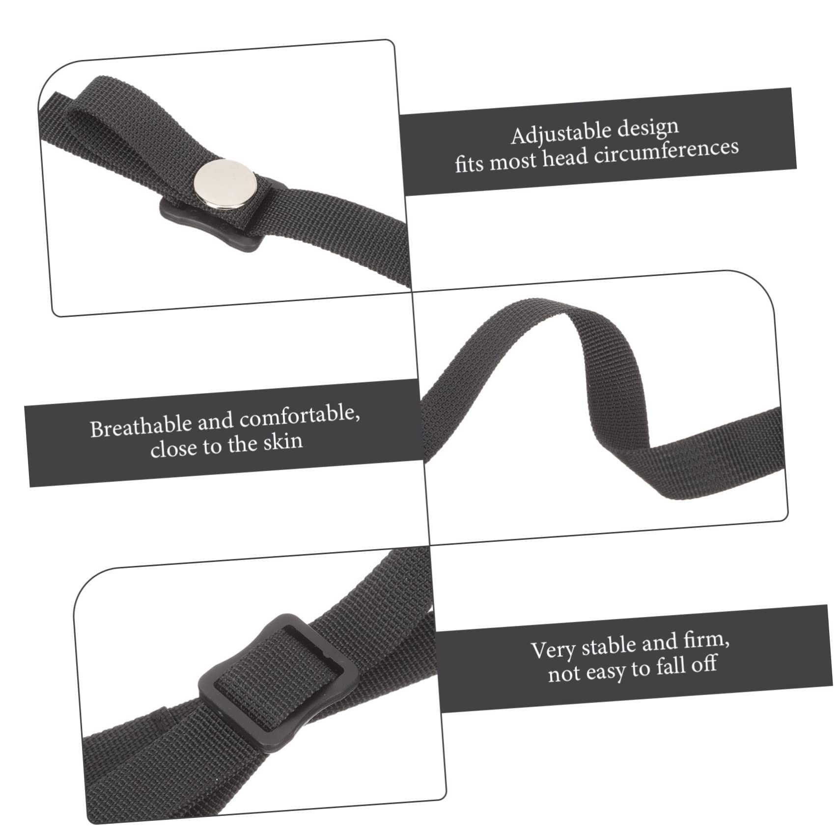 BESTonZON Correa de Barbilla para Casco de Hockey de Accesorio de Instalación y Compatible con Cascos de Hockey Negro