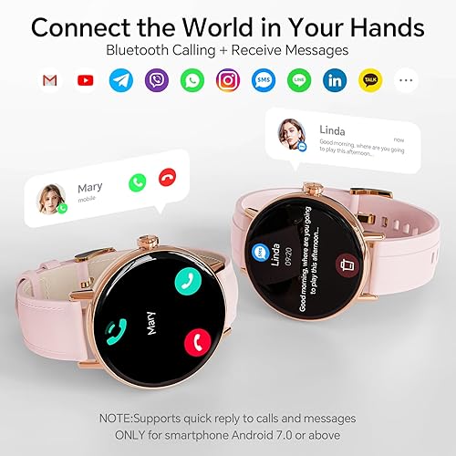 Miniatura 3 de Relojes inteligentes para mujer, 1.27 pulgadas, HD, rastreador de actividad física, respuestallamada, frecuencia cardíaca, sueño, SpO2, reloj