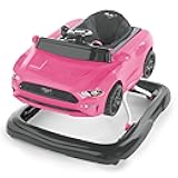 Bright Starts Ford Mustang 4-in-1 Pink Baby Activity Center & Push Walker with Removable Interactive Steering Wheel -Toy, 6 Months and up