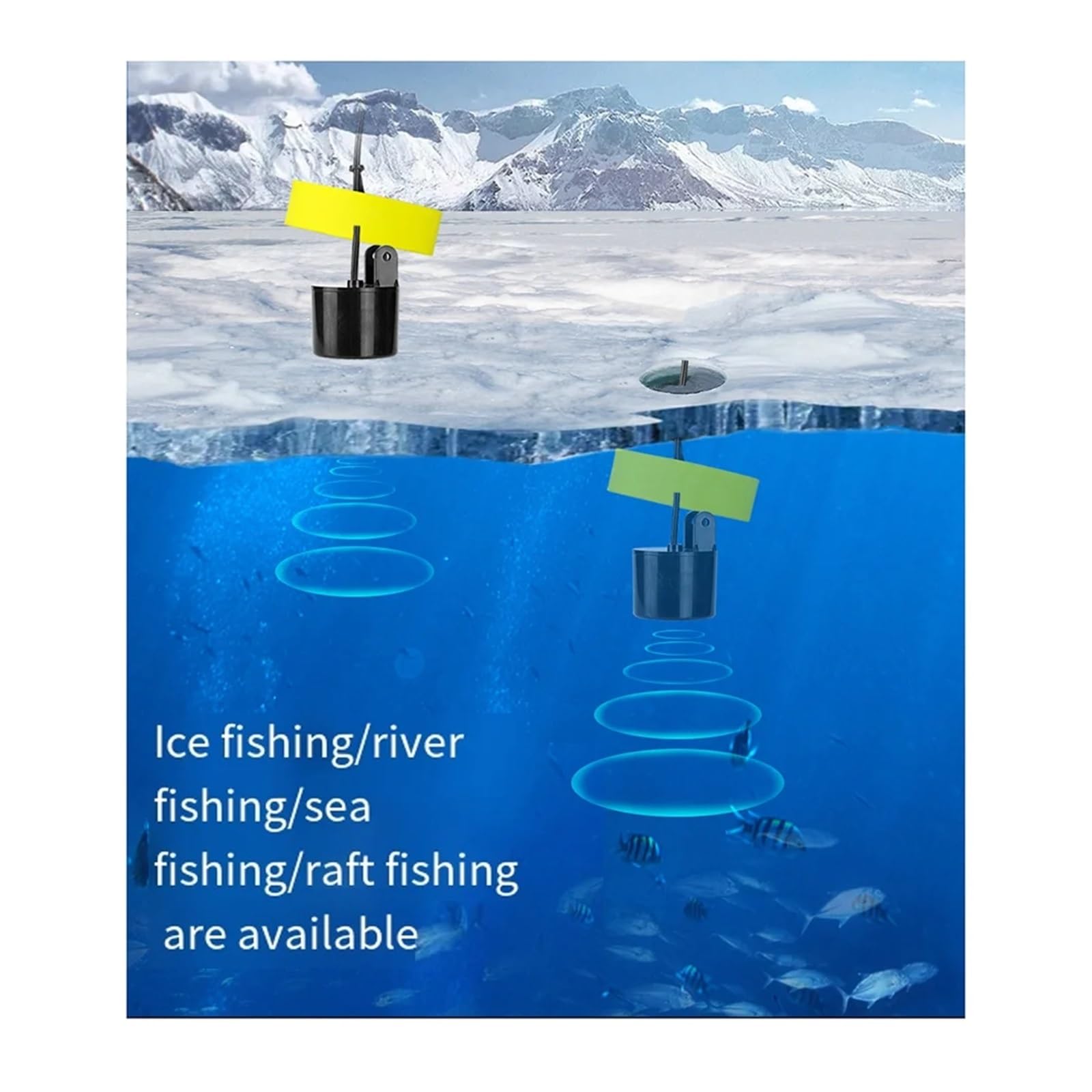 Sonda de Pesca portátil con Sensor de sonda de Cable, sonda de Profundidad y Temperatura del Agua.