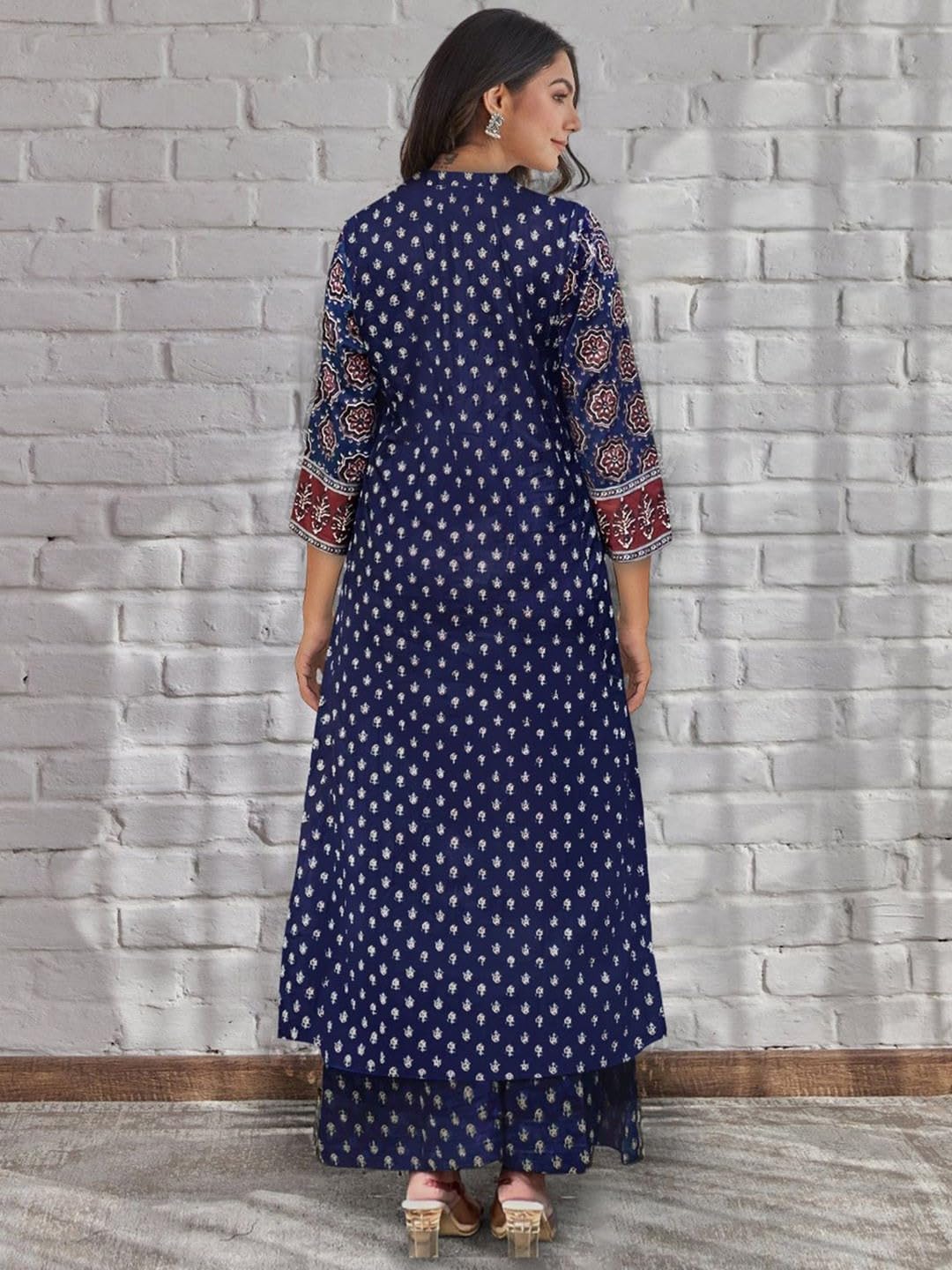 Damen Anarkali Anzug mit Dupatta Indischer Stil Ethno Lang Ausgestellt Party Wear Kleid