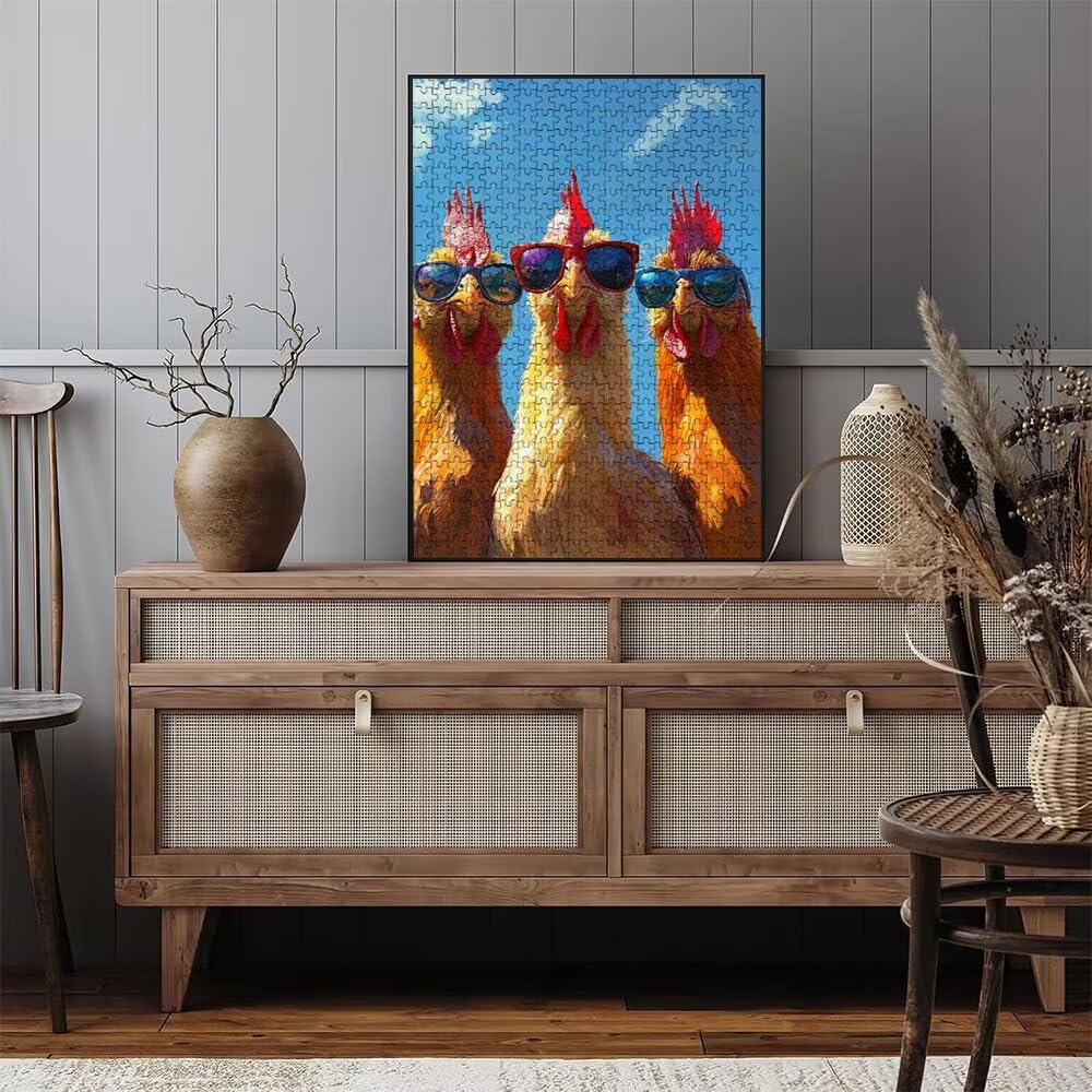Puzzle 6000 sztuk, okulary przeciwsłoneczne z kurczakiem dla dorosłych 6000, drewniane puzzle, klasyczne gry edukacyjne, niemożliwe wyzwanie, rodzina gier, kreatywny prezent DX0YL1-475