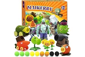 Maikerry Plants and Zombies 12-Piece Figurines Set with Battlefield Map