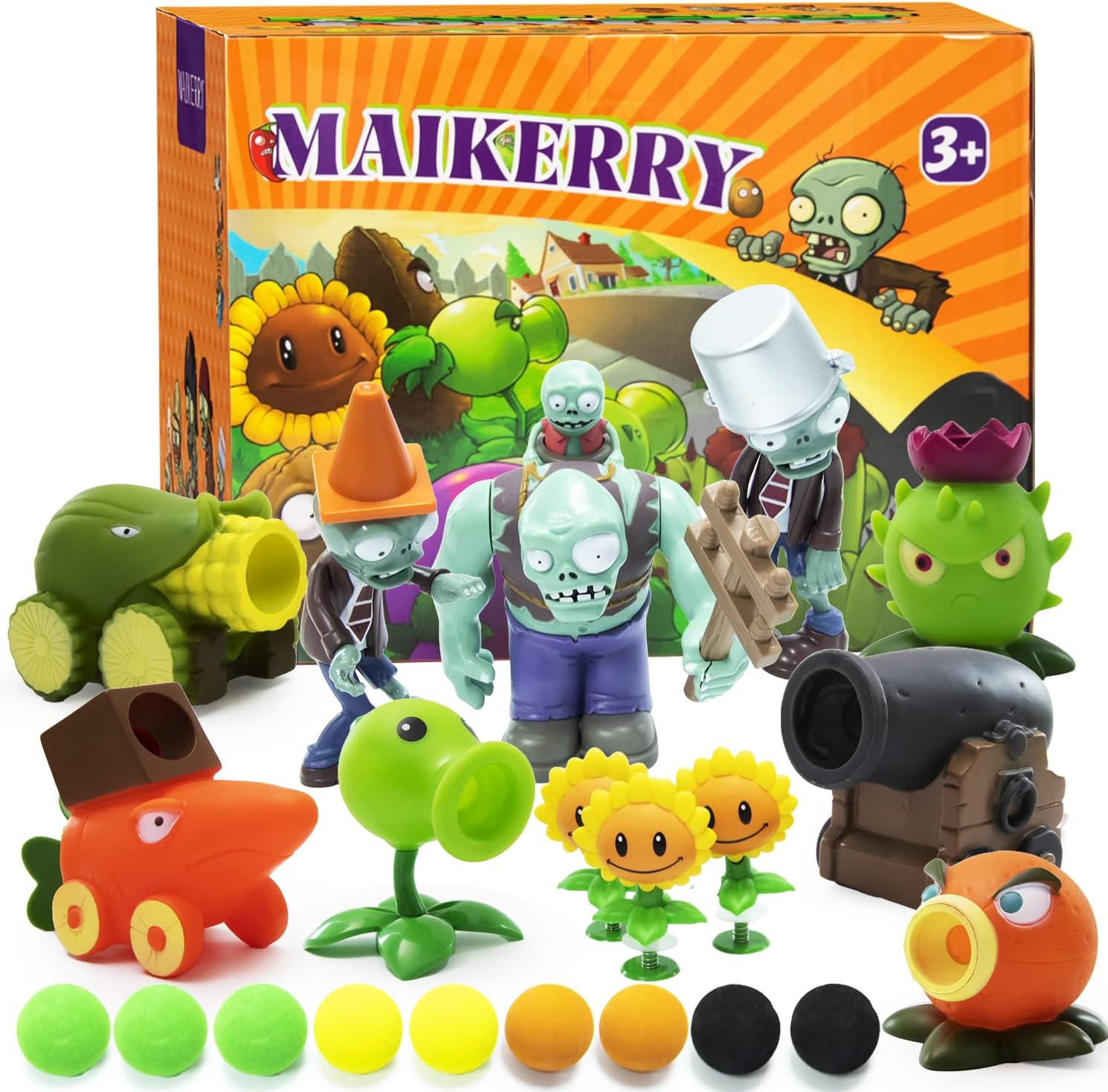 12pcs PVZ Figurines Action Figures PVZ Set Game Great Birthday Gifts for Boys and Girls -with Waterproof Battlefield Map