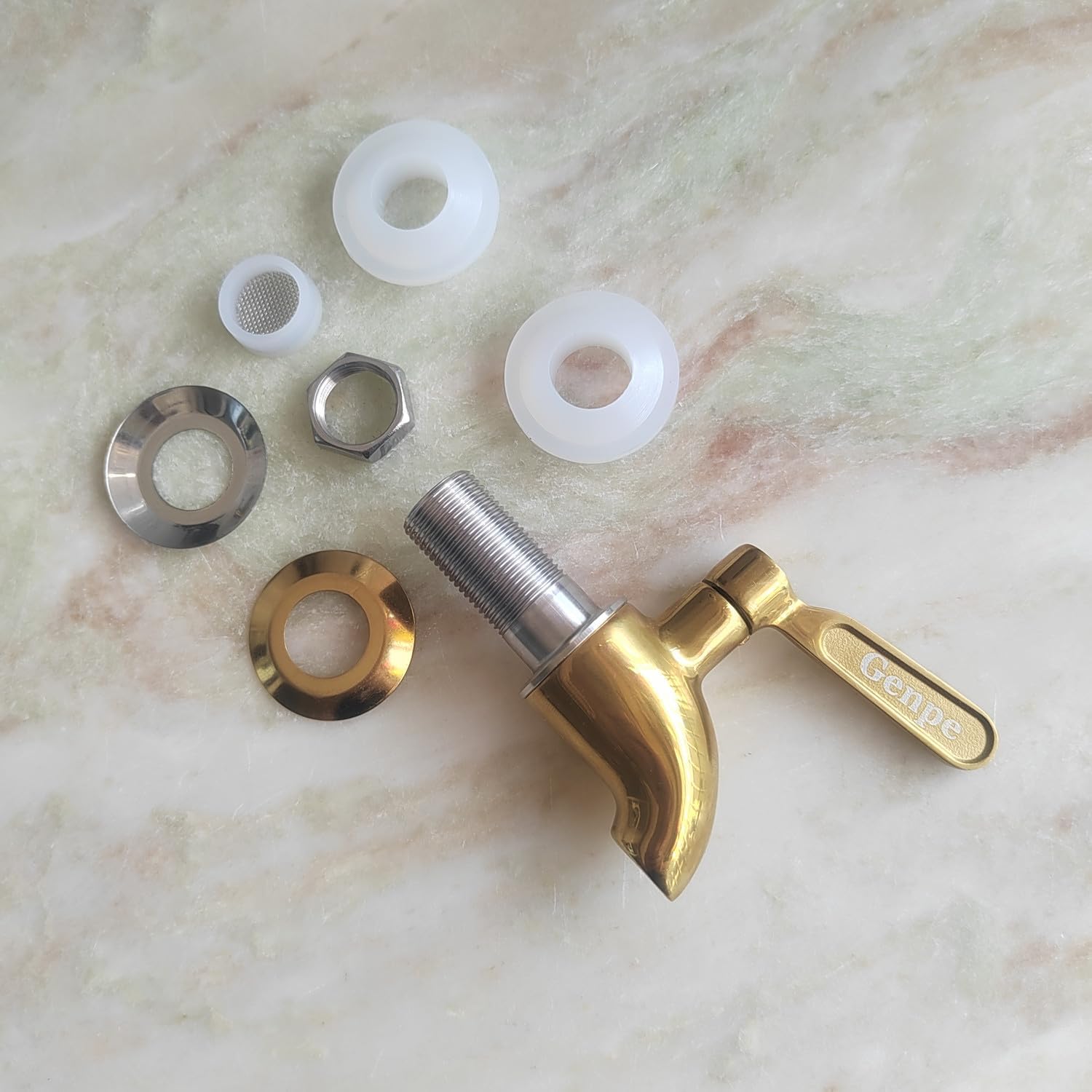 Durable 304 Stainless Steel Spigot for Beverage Dispenser, Spigots for Glass Jar & Drink Juice Dispenser Replacement Golden Finish