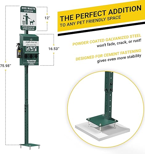 Miniatura 5 de Mini estación de basura para mascotas, incluye 600 bolsas de excremento de perro, estación de basura original que brilla en la oscuridad y letrero