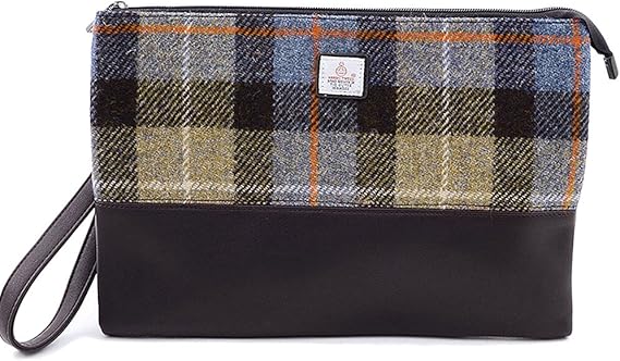 Amazon Co Jp ハリスツイード Harris Tweed メンズ 切替 クラッチバッグ バック 鞄 かばん ロゴ プリント 雑貨 Free フリーサイズ D Brn ダークブラウン シューズ バッグ