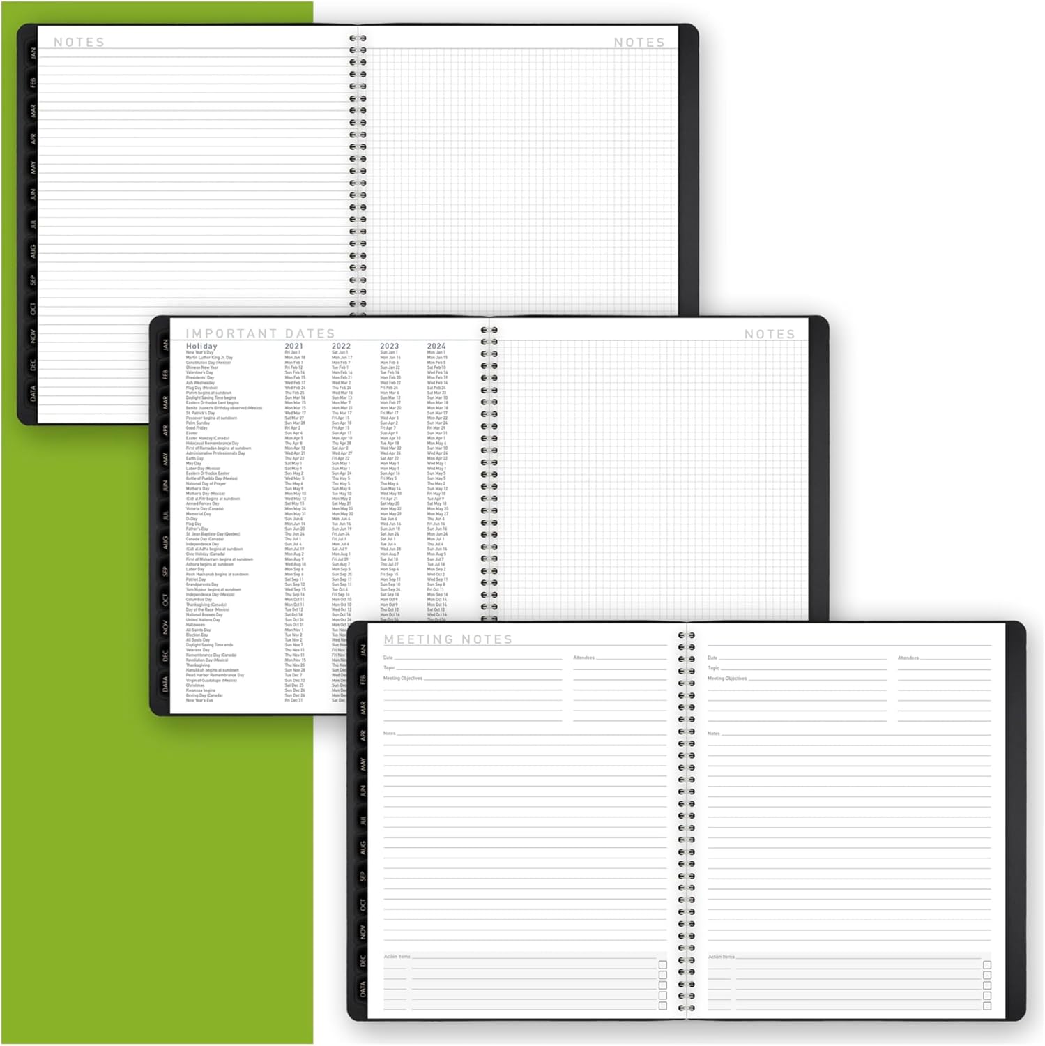 2021 Monthly Planner by AT-A-GLANCE, 9” x 11”, Black, Includes Monthly Tabs, Pockets, Spiral Bound for Students, Teachers, School Assignments (70260X0521)