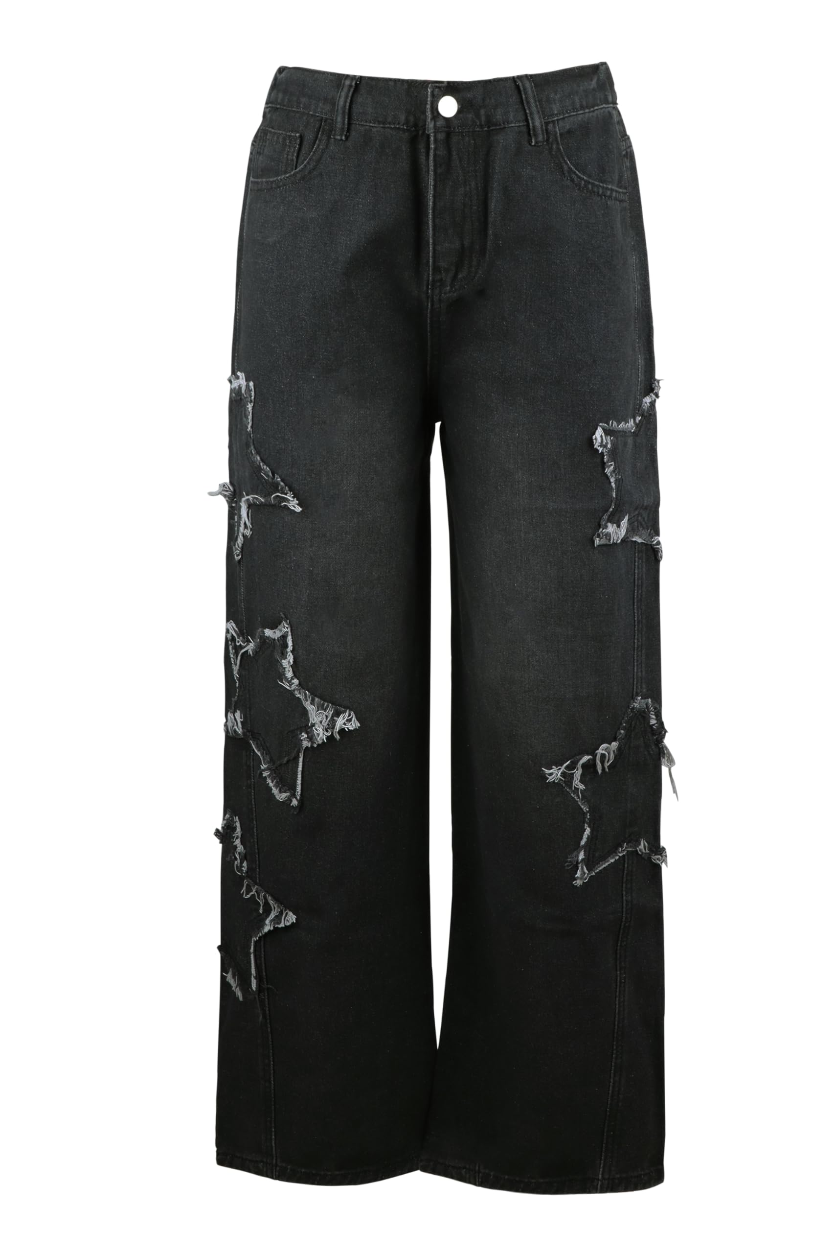 Y2K E-Girl Jeans décontracté imprimé étoiles Pantalon classique jambe droite pour femme