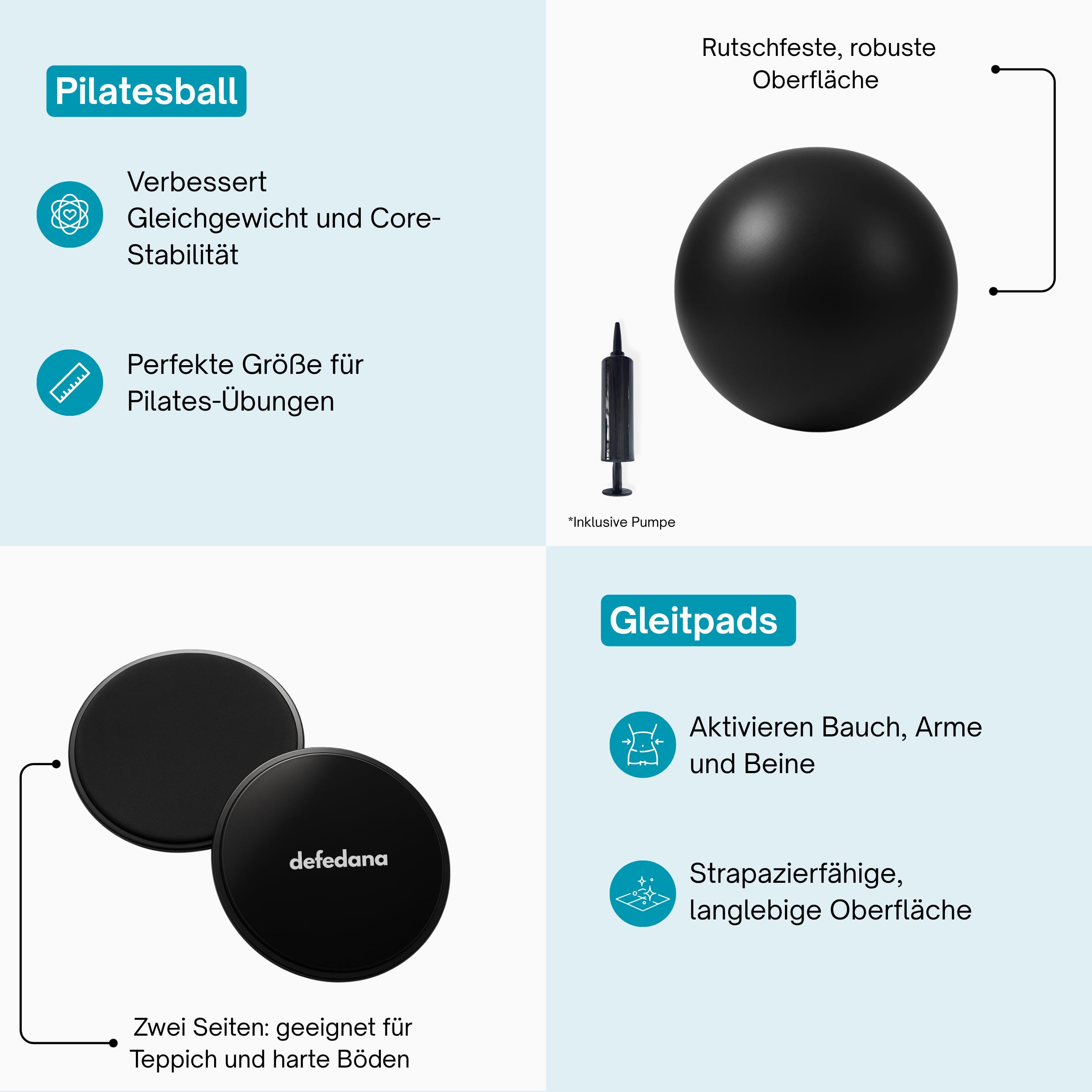 Pilates Set, Pilates Ball, Gymnastikband, Theraband, Terrabänder, Widerstandsbänder, Fitnessbänder - Resistance Bands & Ring, Gleitscheiben, für das Fitnessstudio zu Hause, Workout, Training