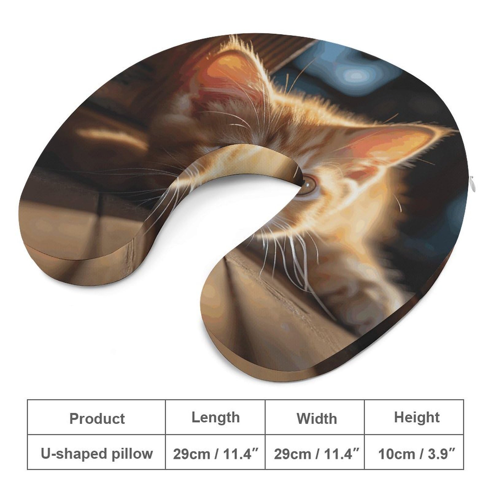 Piccolo cuscino arancione a forma di U, cuscino in memory foam, fornisce supporto per il collo, cuscino da viaggio, adatto per aerei, auto, case e uffici.