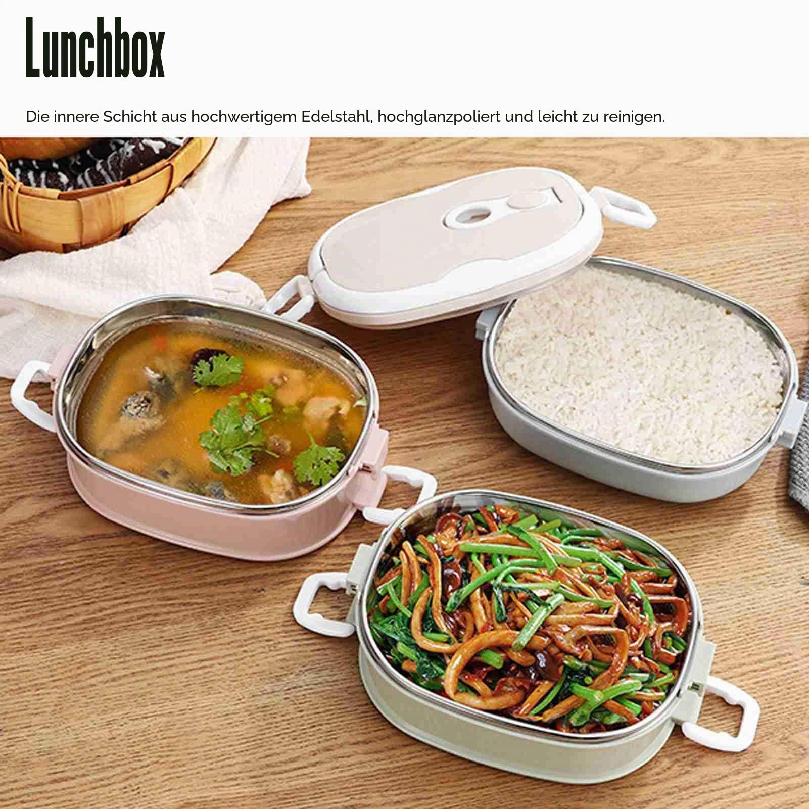 Bento-Lunchbox, Thermo Lunchbox, 304 Edelstahl-Lunchbox, Thermo Essensbehälter Mehrschichtige Lebensmittelbehälter mit Wärmedämmung, Thermo Speisebehälter für Kinder Erwachsene Camping(3 Layer)