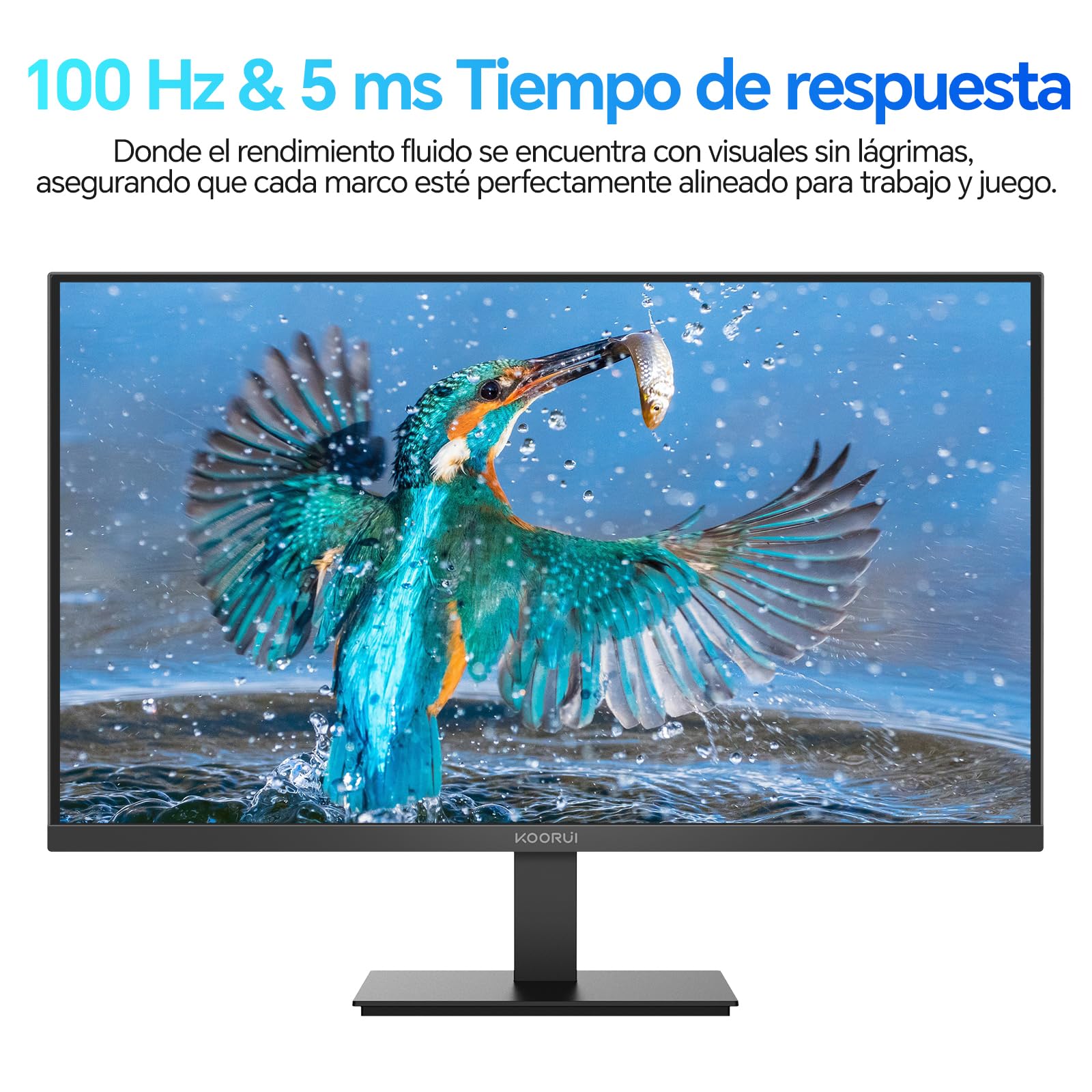 KOORUI Monitor 21.45 Pulgadas Full HD 1080p Pantalla PC Ultrafina 100Hz con Adaptive Sync, HDMI/VGA, Tecnología Eye Care, Diseño Slim para Oficina y Hogar, VESA 100x100mm