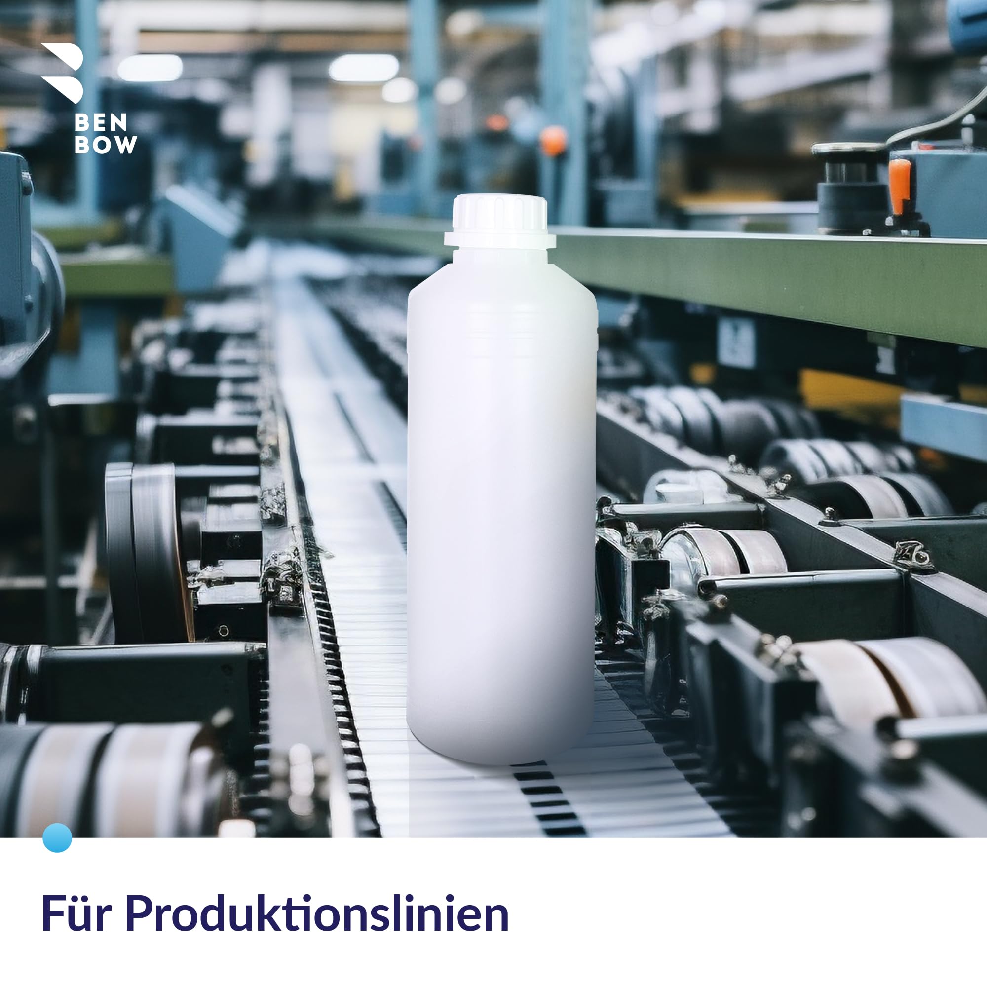 BENBOW Botella de plástico HDPE de 50x 1000 ml con cierre de rosca y escala para el almacenamiento seguro de líquidos y productos químicos - ideal para hogar laboratorio e industria Aceite y pegamento