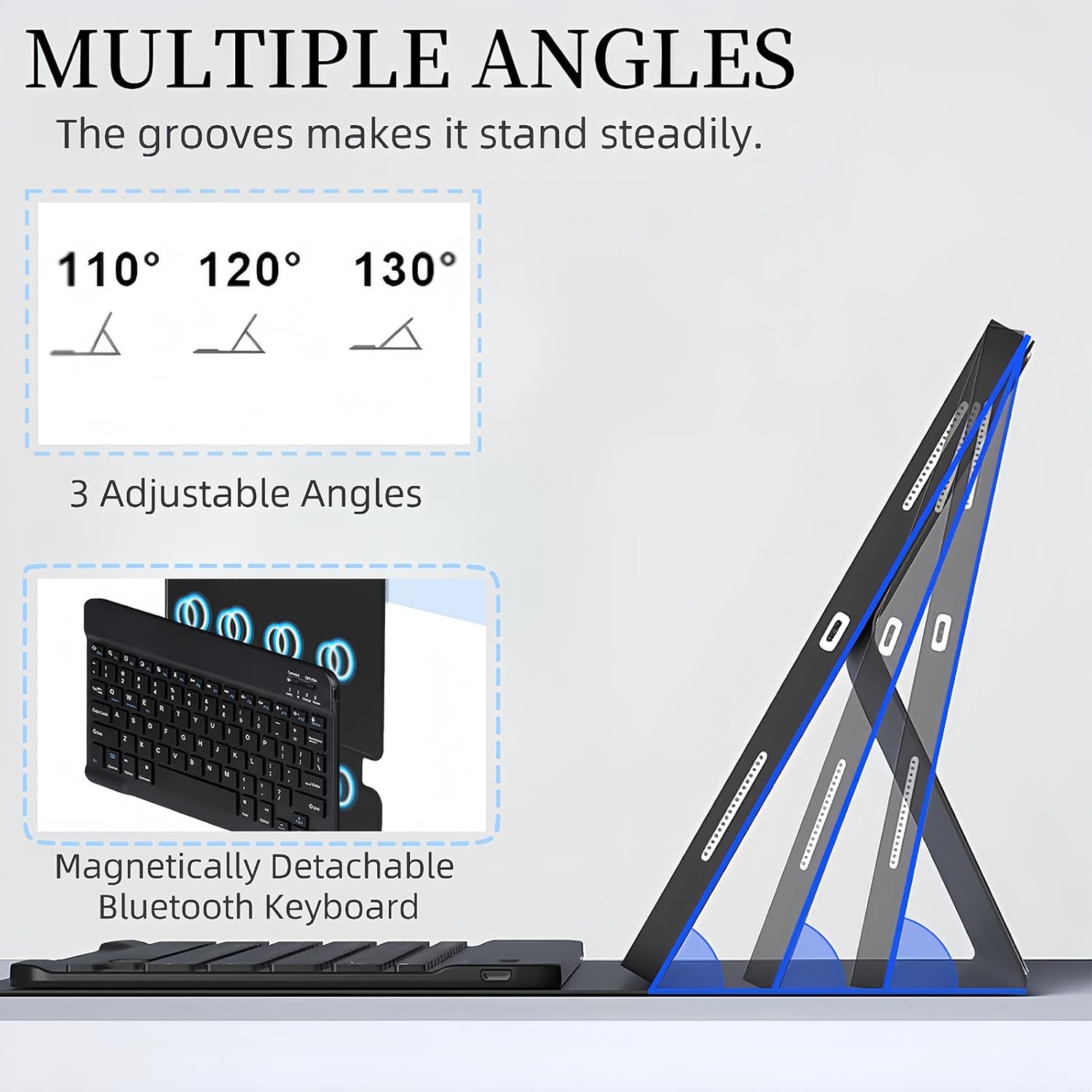 Case Keyboard for Samsung Galaxy Tab S10+ Plus/S9+ Plus/S9 FE+ Plus/S8+ Plus/S7+ Plus/S7 FE 12.4" with Detachable Wireless Keyboard, S Pen Holder with Mouse (Black)