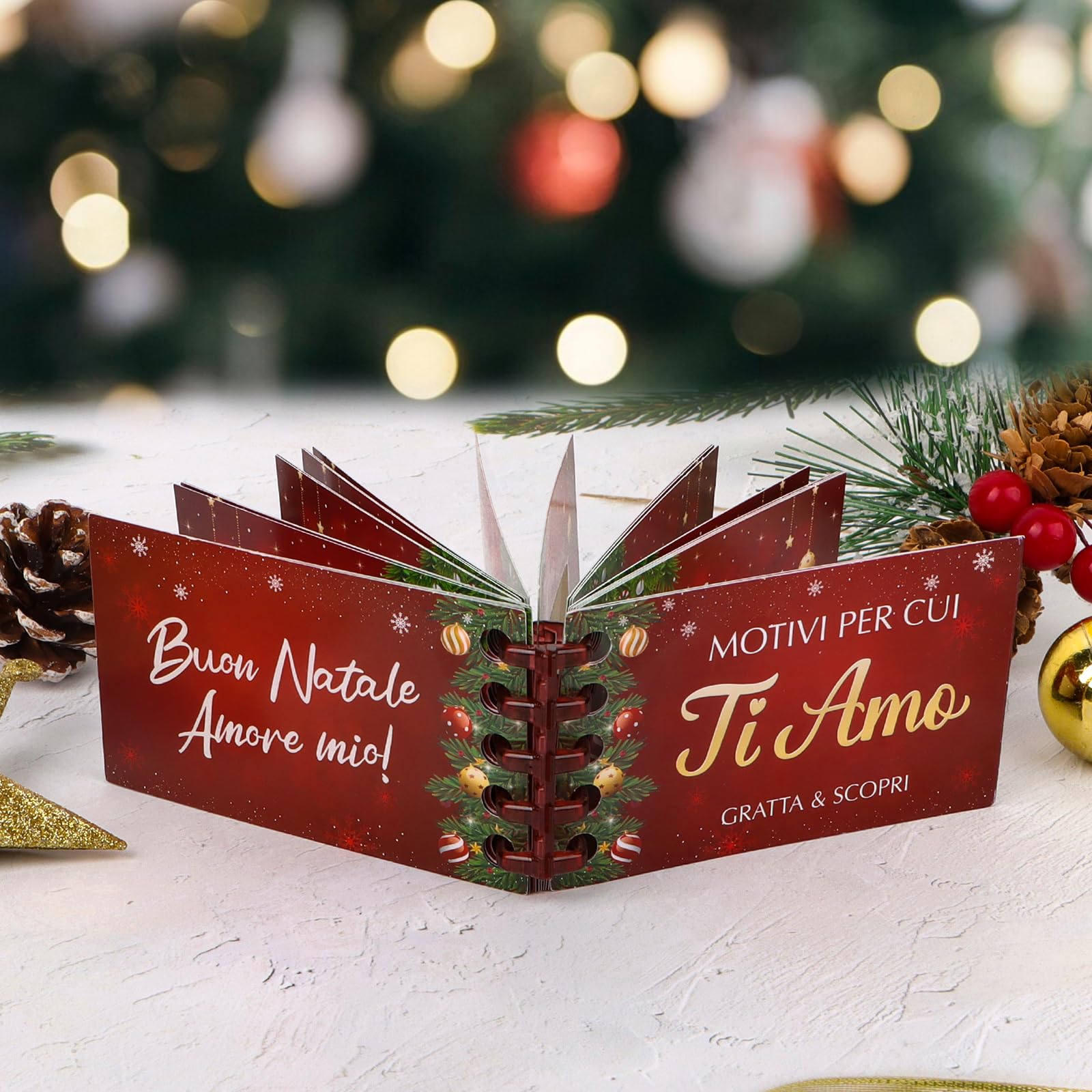 Bigliettini Calendario Avvento Natale D’Amore Scritta Ti Amo Perché Regalo Anniversario per Lui Gratta E Vinci Buon Natale Personalizzato Fidanzati Matrimonio DIY Natalizio