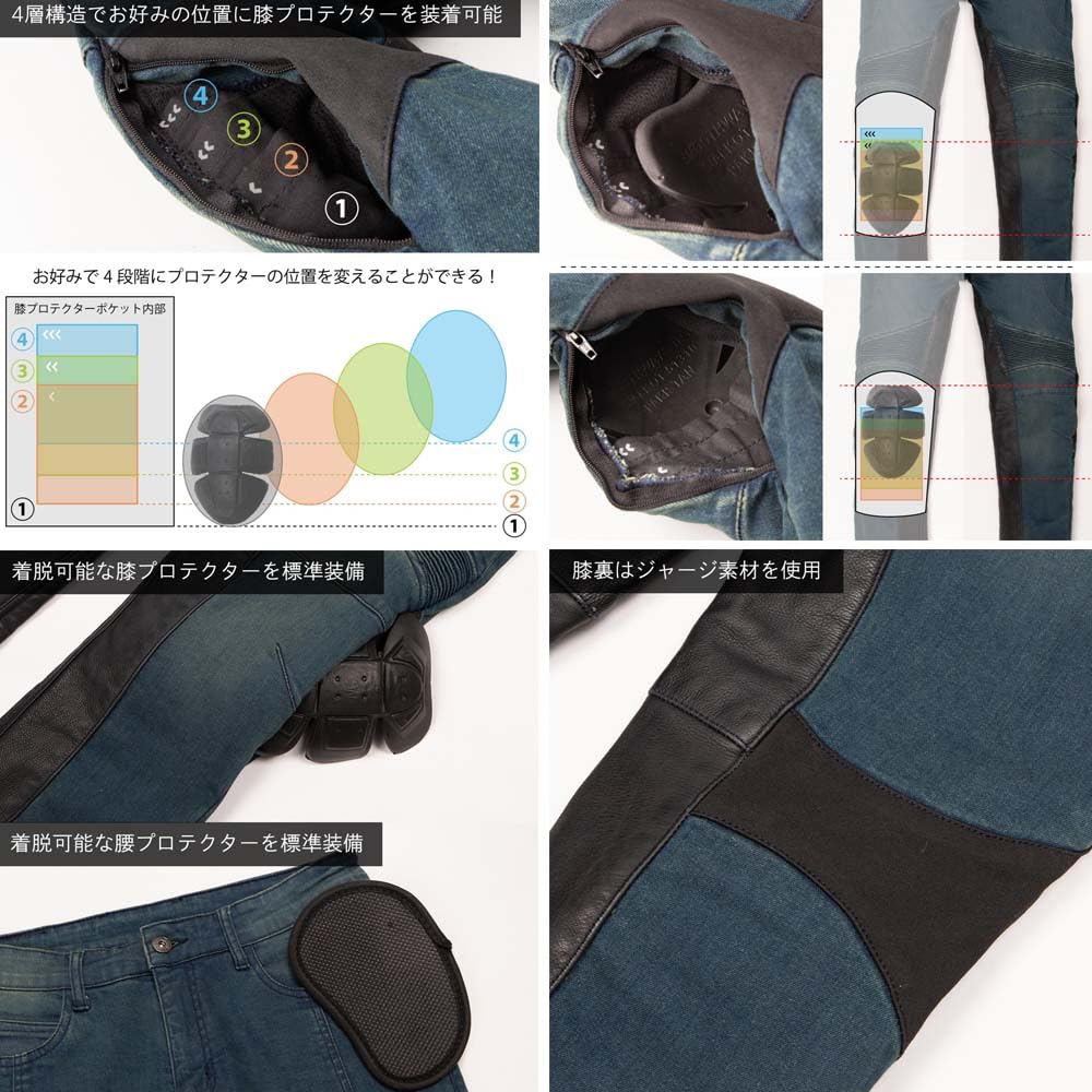 デグナー デニム Mサイズ 膝プロテクター付き 本革ヒートガード付きデニムパンツがリニューアルします！ | DEGNER