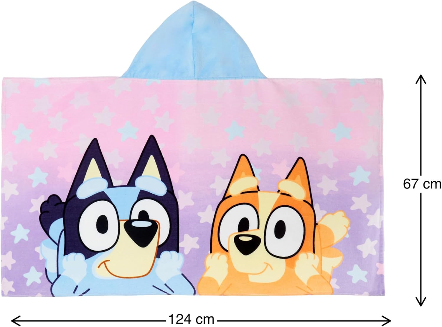 Bluey Hooded Towel Boys Girls Poncho 100% Cotton Kids Beach Towel Bath Towel Swimming Wrap Changing Robe