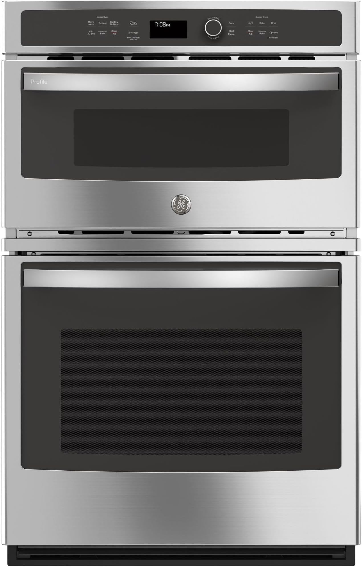 PK7800SKSS Electric Combination Wall Oven, Solid Black