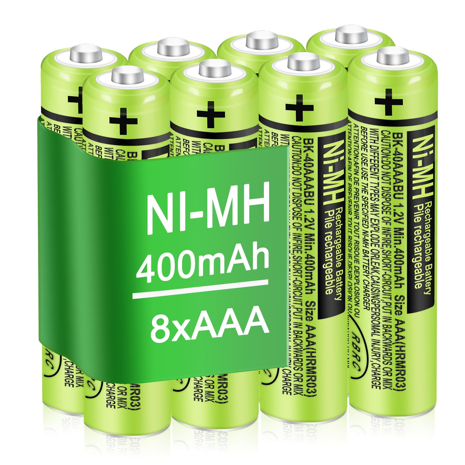 TrianglePatt 8 Pack BK-40AAABU Ni-MH AAA Rechargeable Battery for Panasonic,1.2v 400mah Rechargeable AAA Batteries Panasonic Cordless Phones, Electronics,Remote Controls