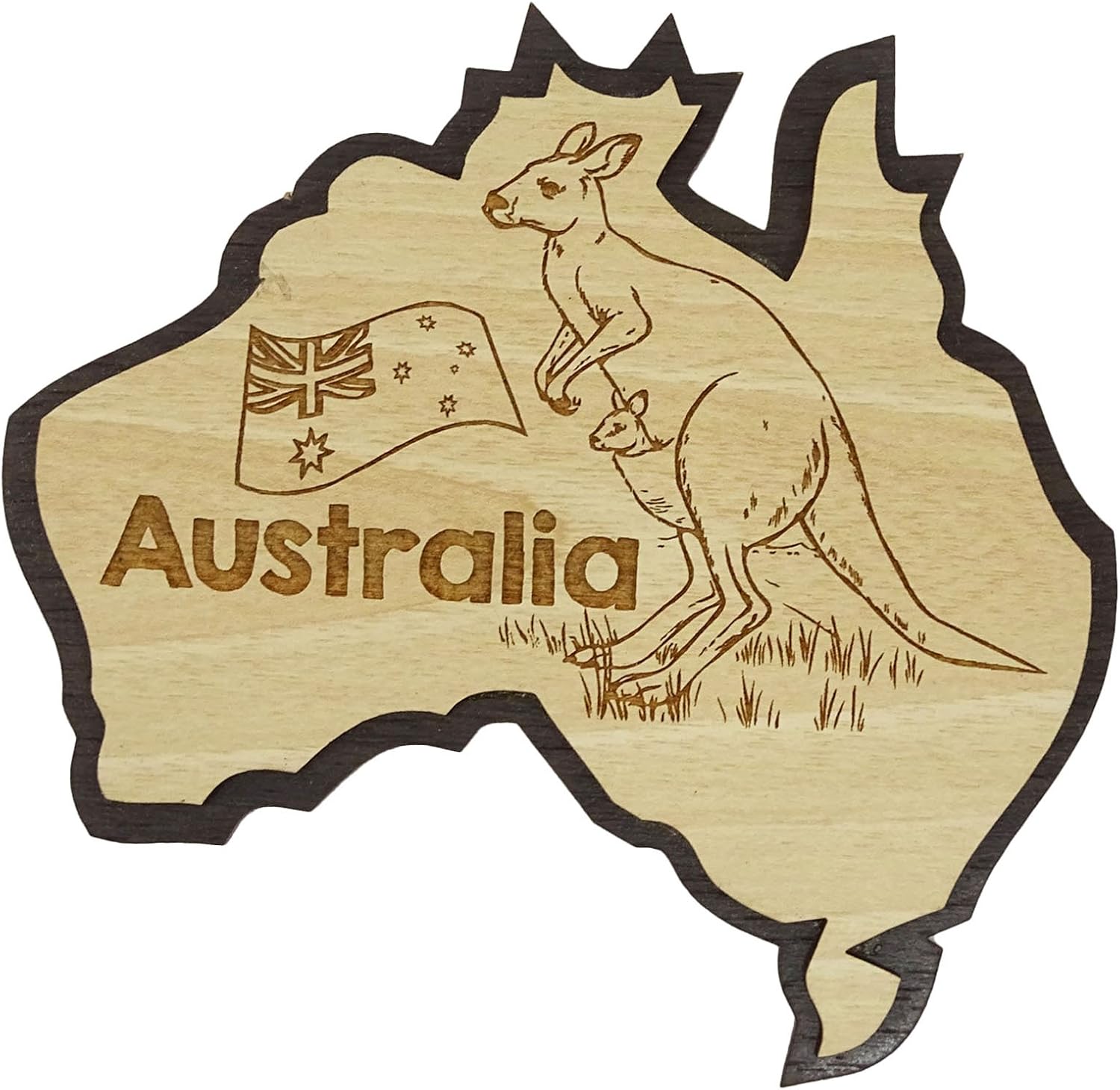 Printtoo Australia Map Engraved Wooden Fridge Magnet Souvenir Collectibles Gift