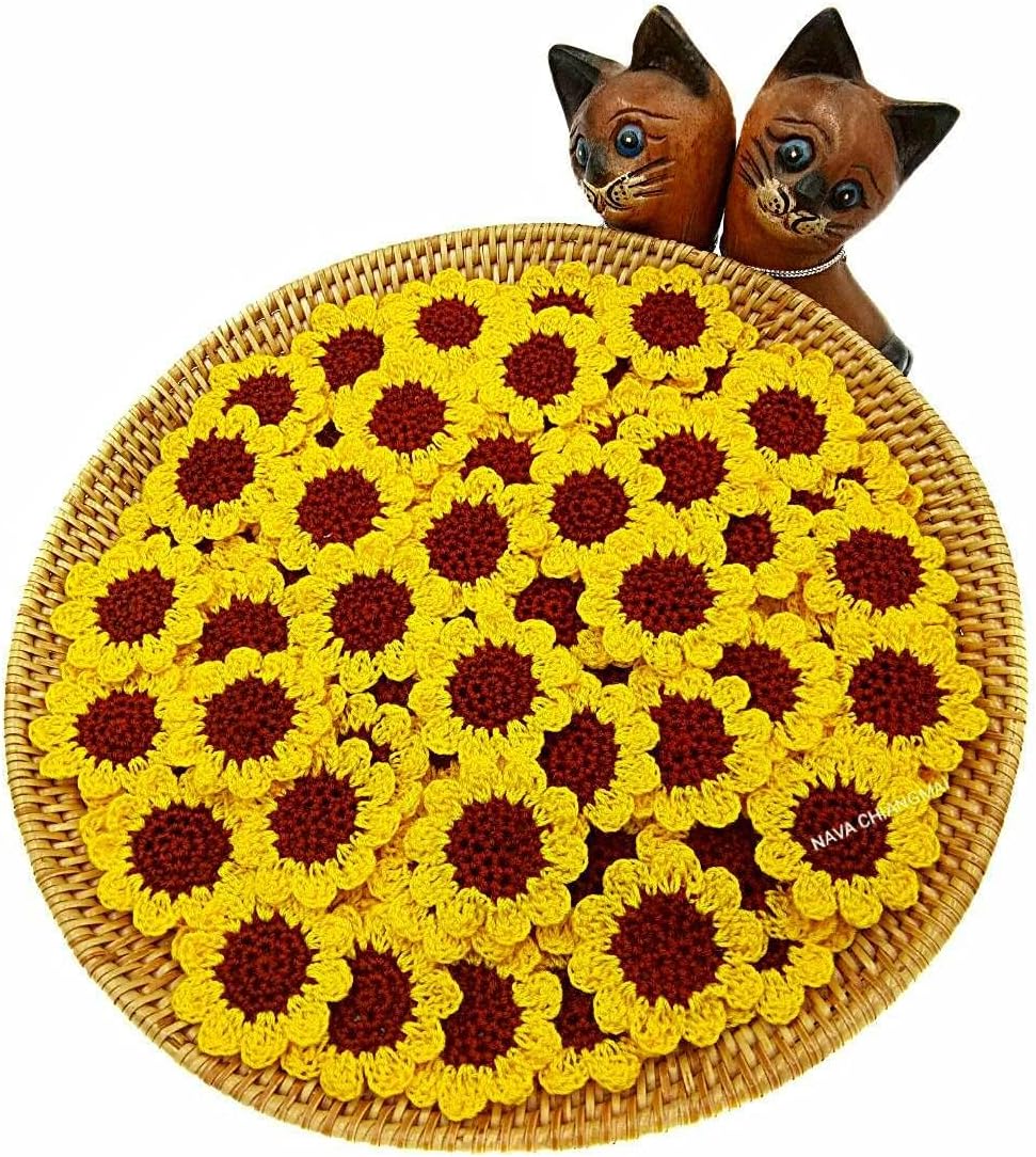 NAVA CHIANGMAI Handmade Beautiful Crochet Flowers Petals