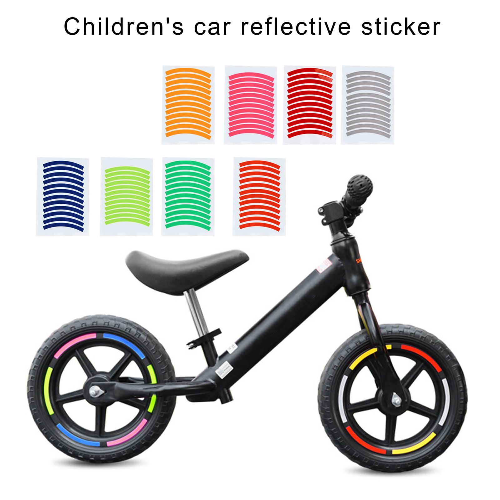 HapGlan 12Pcs Children Balances Bike Warning Stickers Bike Accessories Reflective Tire Sticker Kid Balances Bike Sticker
