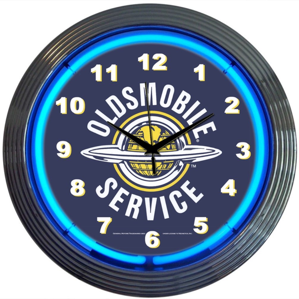 Amazon.com: GM Oldsmobile Service Neon Clock : Home & Kitchen