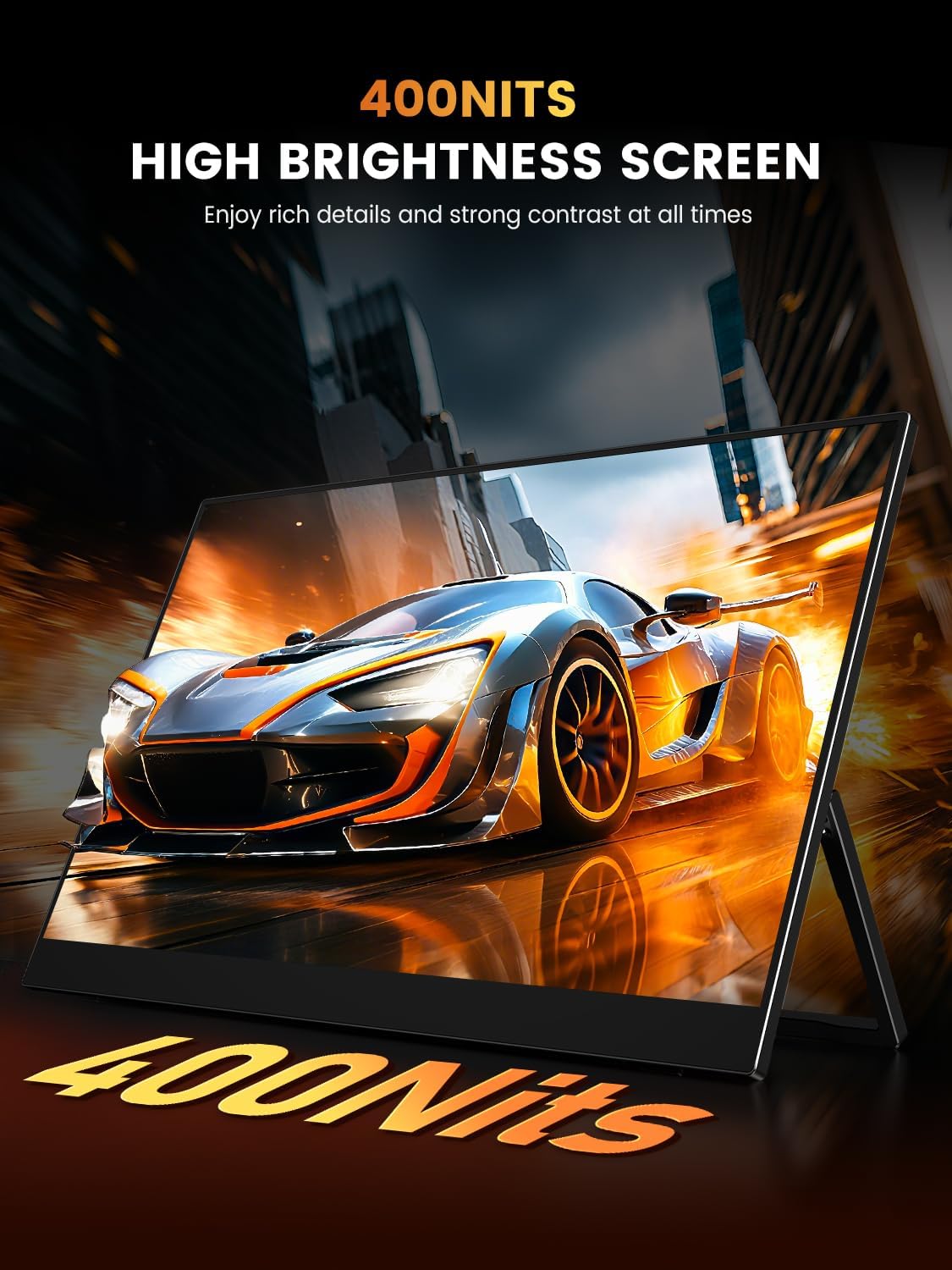 UPERFECT Portable Gaming Monitor 144Hz 2.5K, 16” 100% DCI-P3 QLED Portable Monitor, QHD 400 Nits FreeSync Monitor, USB-C & HDMI, VESA & Case, Travel Second Screen for Laptop, Computer, Game Consoles - Image 6