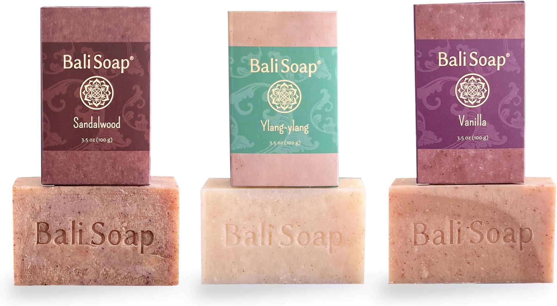 Bali Soap 3-Pack Handmade Natural Cold Processed Bar Soap for Daily Use with Plant-Based Oils, Purifying & Refreshing, Vegan