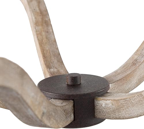 Miniatura 8 de GEPOW Candelabros de granja para comedor, lámpara de madera rústica, lámpara de araña francesa de 5 luces para isla de cocina, sala de estar,