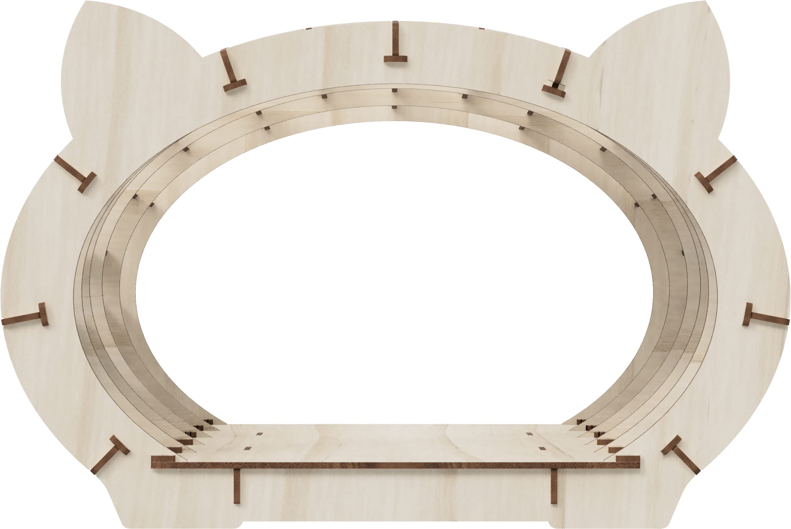 EWA Eco-Wood-Art - Cat's House (Wooden House+White Fur)- Puzzle 3D en Bois - Casse-tête pour Adultes et Adolescents -à Monter soi-même sans Colle- 152 pièces
