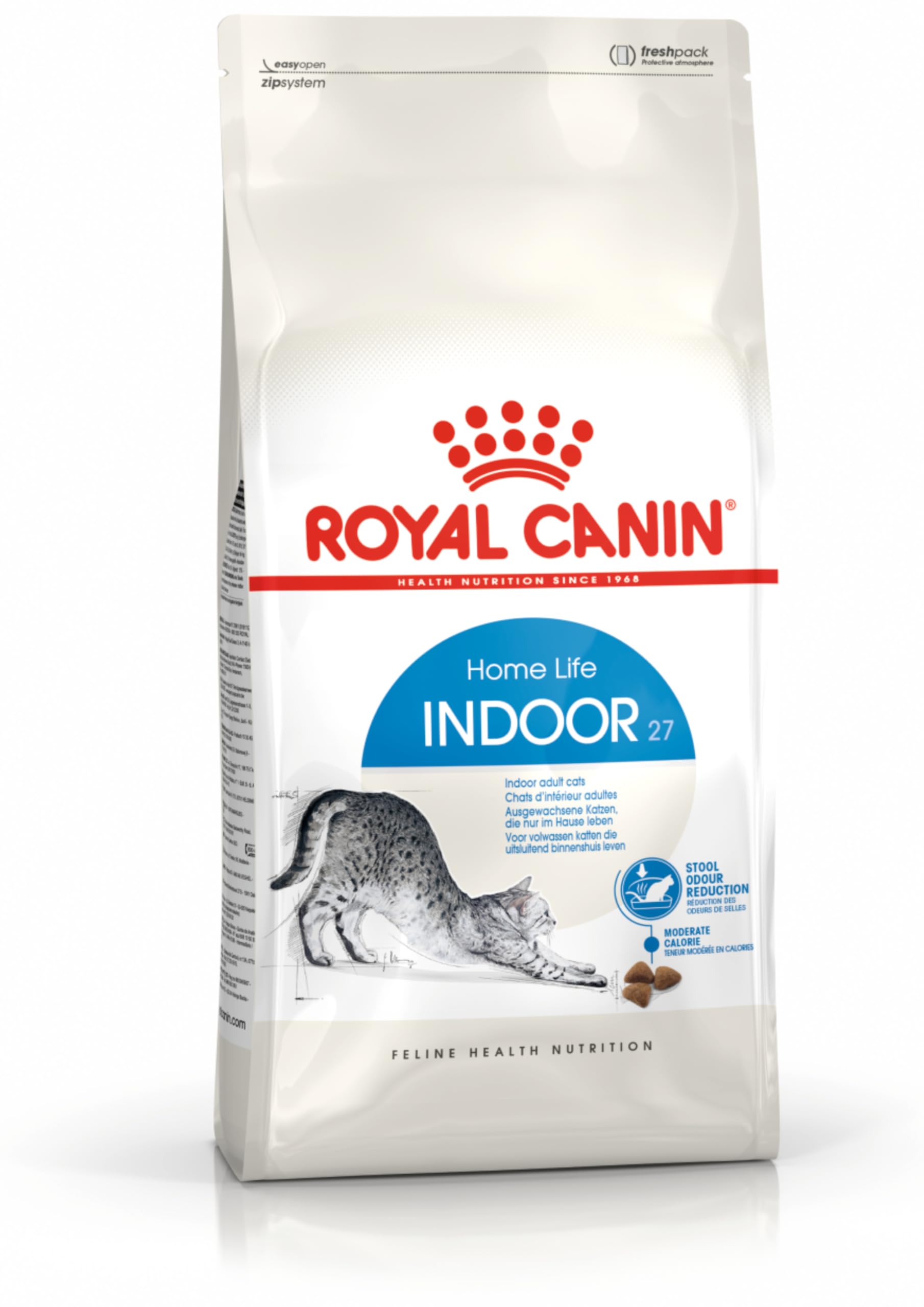 Indoor 27 Home Adult Cat Food, 2 Kg, Dry Food with Moderate Calories, Supports Stool Odour Reduction