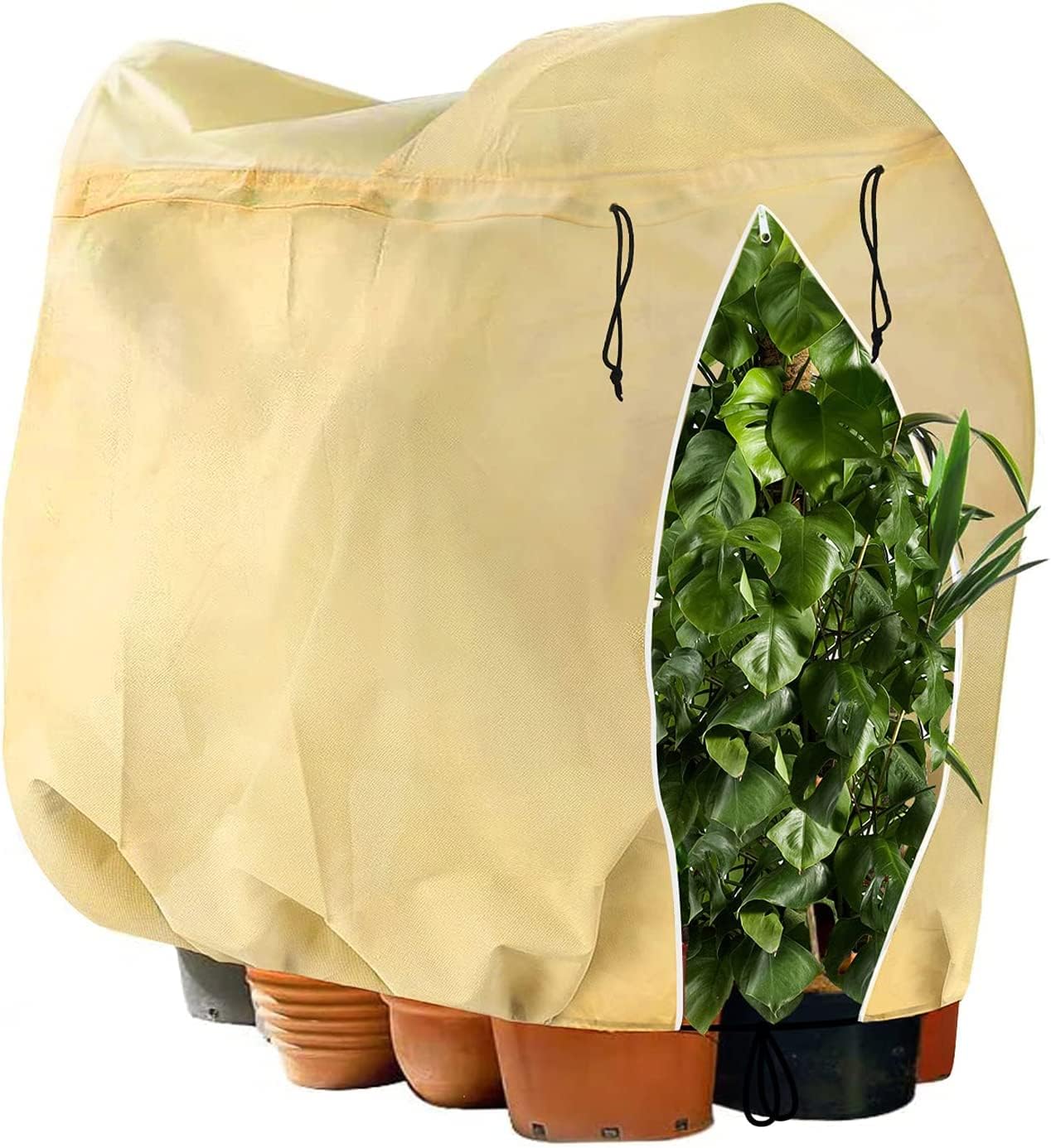 AQhui Plant Fleece Frost Protection, Plant Covers for Winter Gargen Freeze Protection Bags