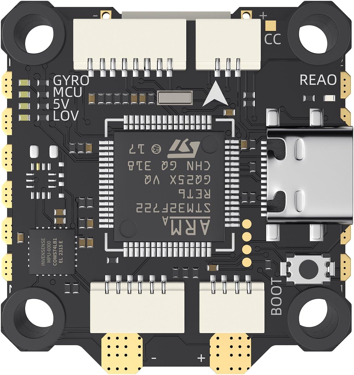 GEPRC TAKER F722 BL32 E55A SE STACK - Top board detail