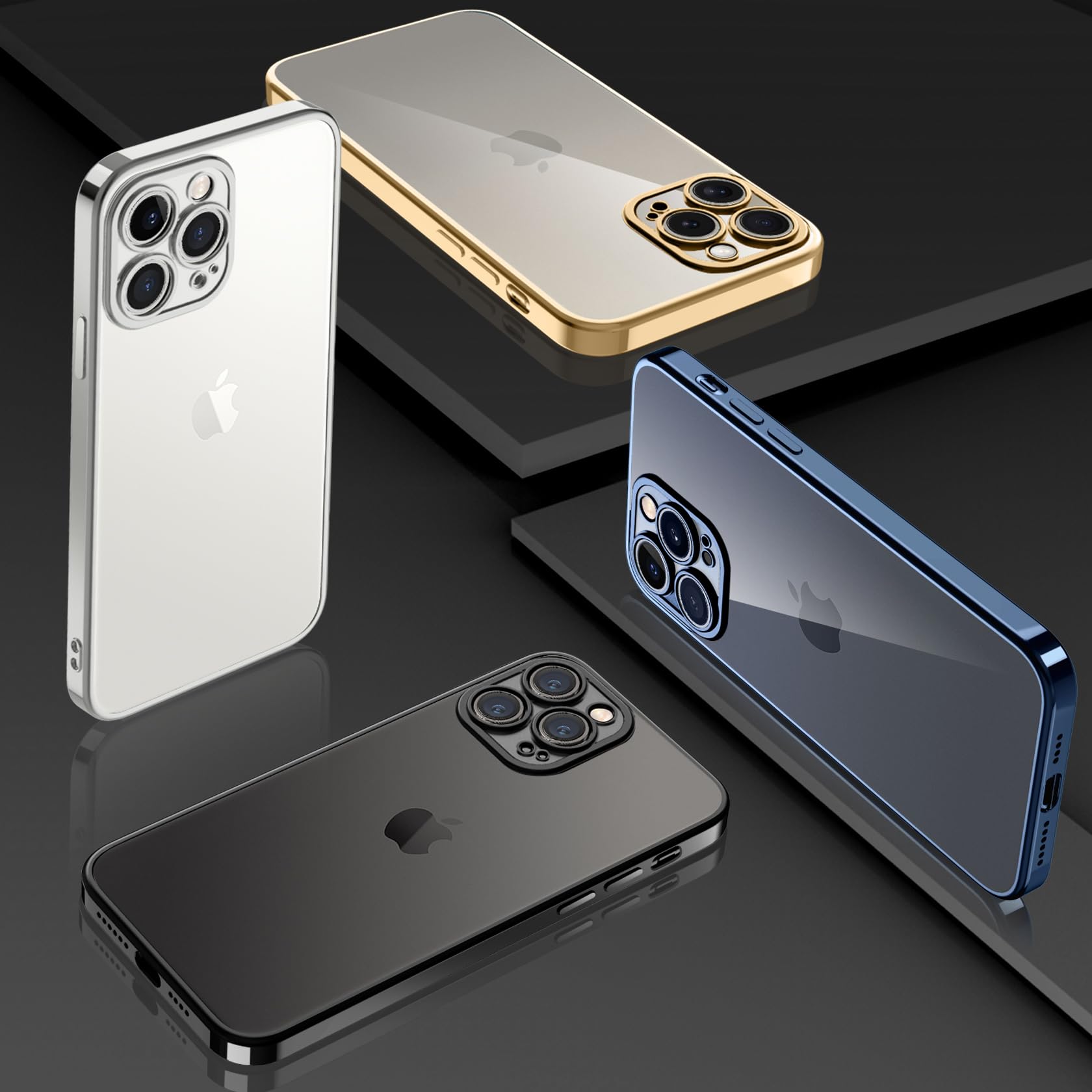 Custodia Qasyfanc Per IPhone 15 Plus, Cover In Silicone Trasparente Con Protezione Fotocamera, Colore Oro, Tecnologia Anti-ingiallimento, Inclusi 2 Vetri Temperati - 3