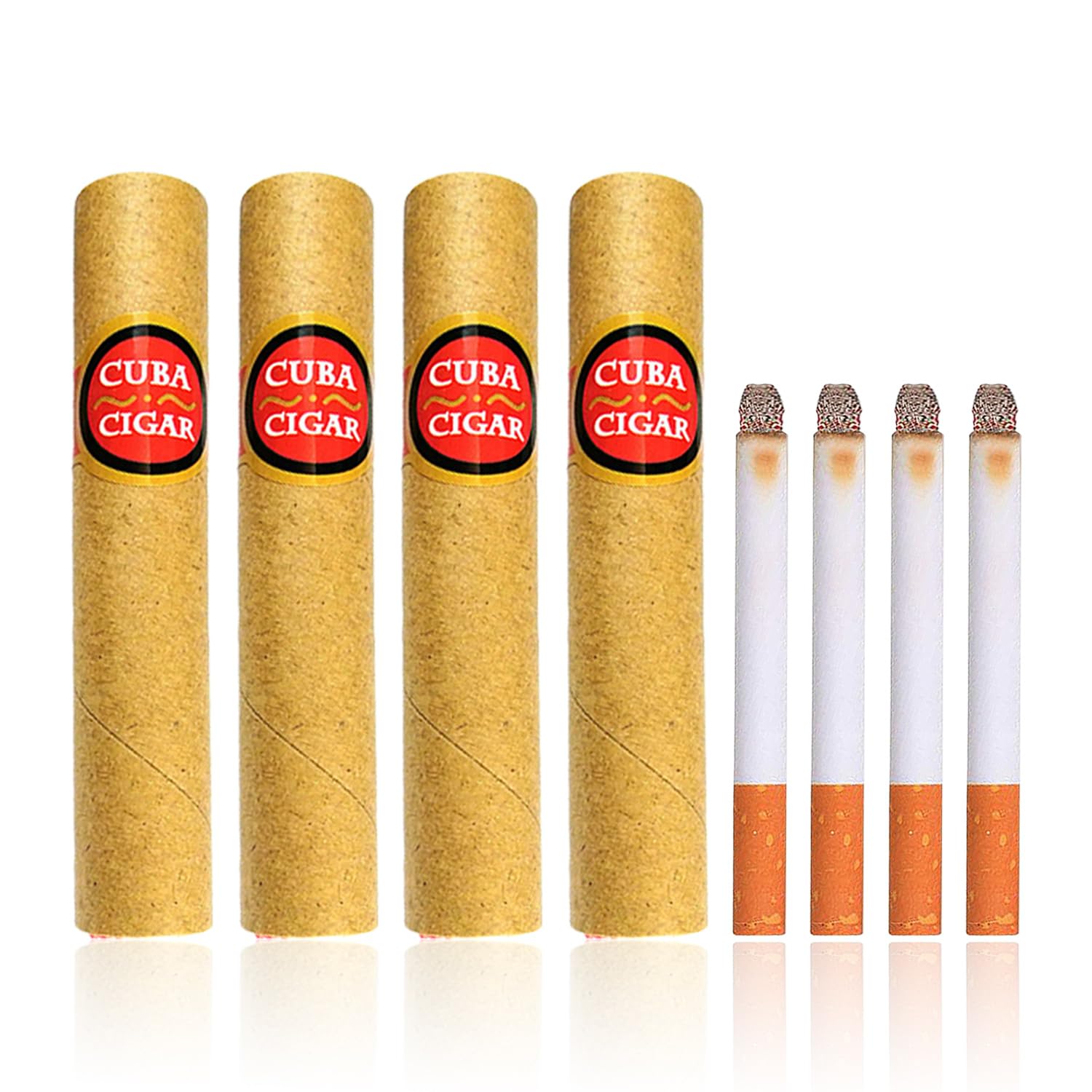 TVSVKWE 4 Pieces Of Simulated Cigarettes And 4 Pieces Of Simulated Cigars, Prank Toys, Creative Funny Toys, Shooting Props.