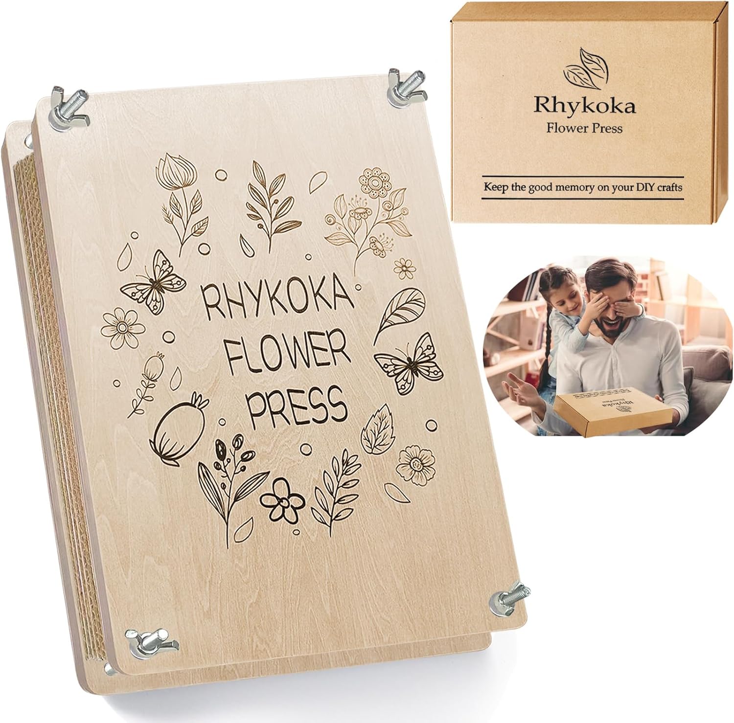 Rhykoka Large Flower Press Kit for Adults, 10 Layers 11.8 x 8.3 Inches