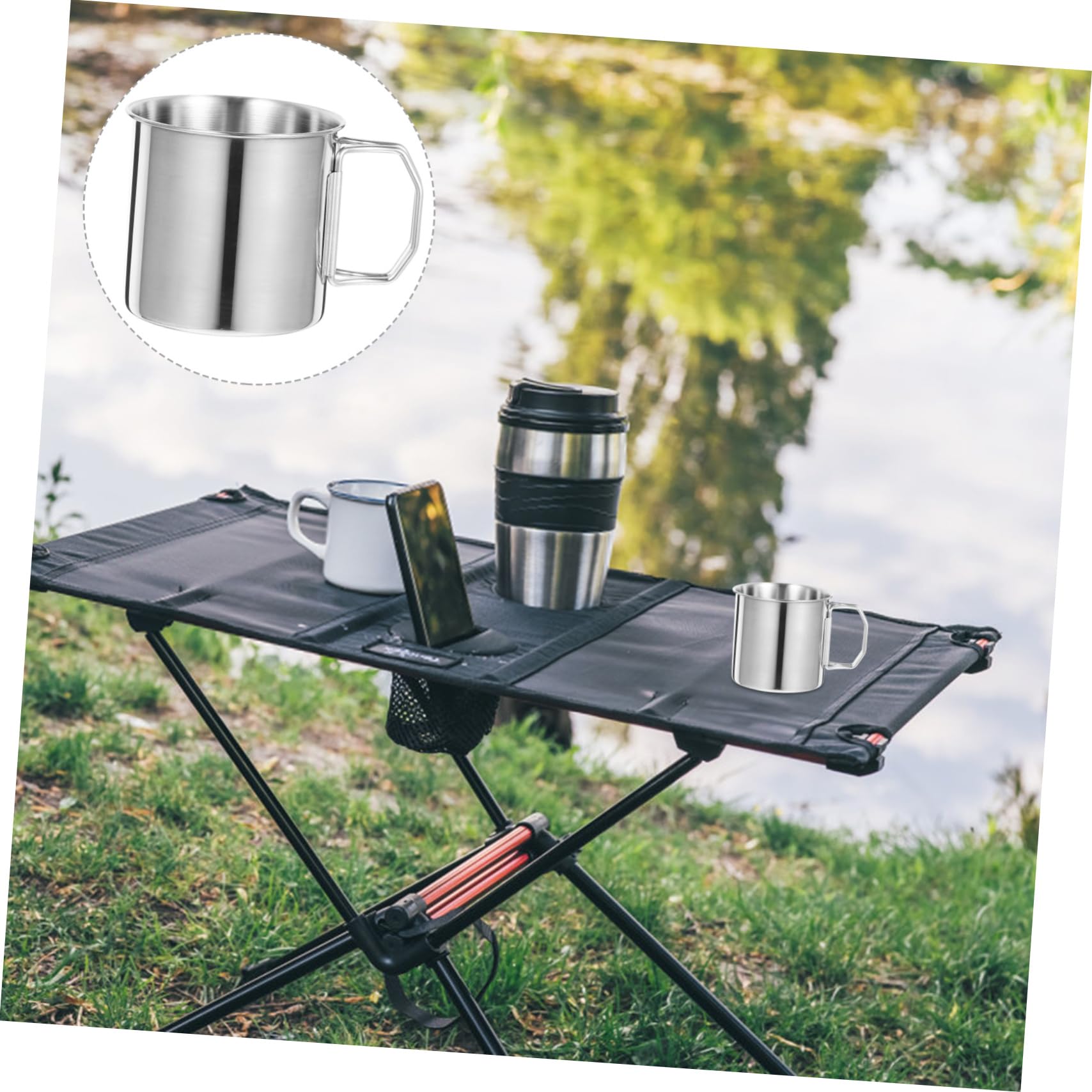 Toyvian 4 Ensembles Tasse De Camping Rétractable Acier Inoxydable De Mug Portable Pour Boissons Accessoire Pour Randonnée Activités Extérieures 2 Pièces * 4