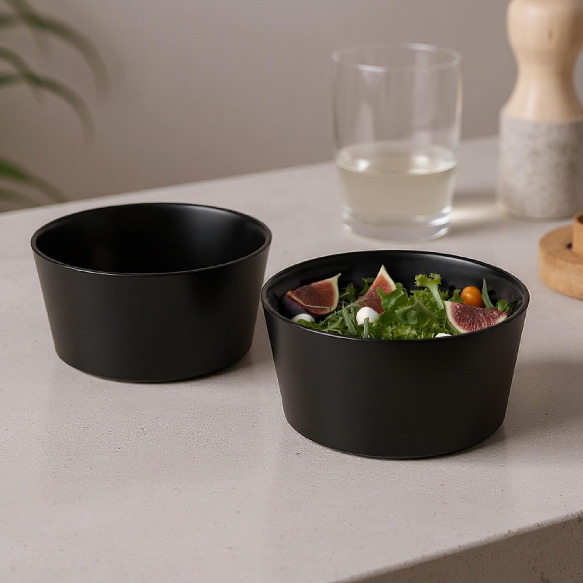 MIAMIO, Ceramic Bowl Set / 25 oz Bowls Set for 4 People, Cereal, Ramen, Soup and Salad Bowl, Dishwasher and Microwave Safe - Image 2