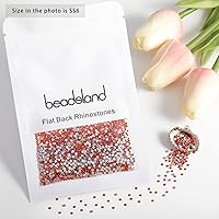 Vista 350 de Beadsland 1440 diamantes de imitación de cristal con parte trasera plana, gemas redondas, sombra dorada, SS20, 0.181-0.189 in
