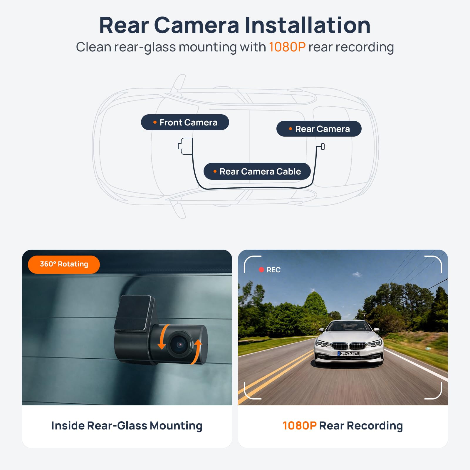 4K UHD + 1080P ukryta kamera samochodowa do Land Rover Freelander 2 (LR2) L359 2009-2015, przód i tył, Wi-Fi i aplikacja, G-Sensor, nagrywanie w pętli, karta 128 GB
