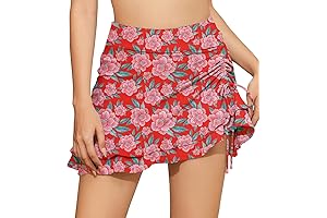 Cakulo Womens Ruffle Flowy Swim Skirt Skorts