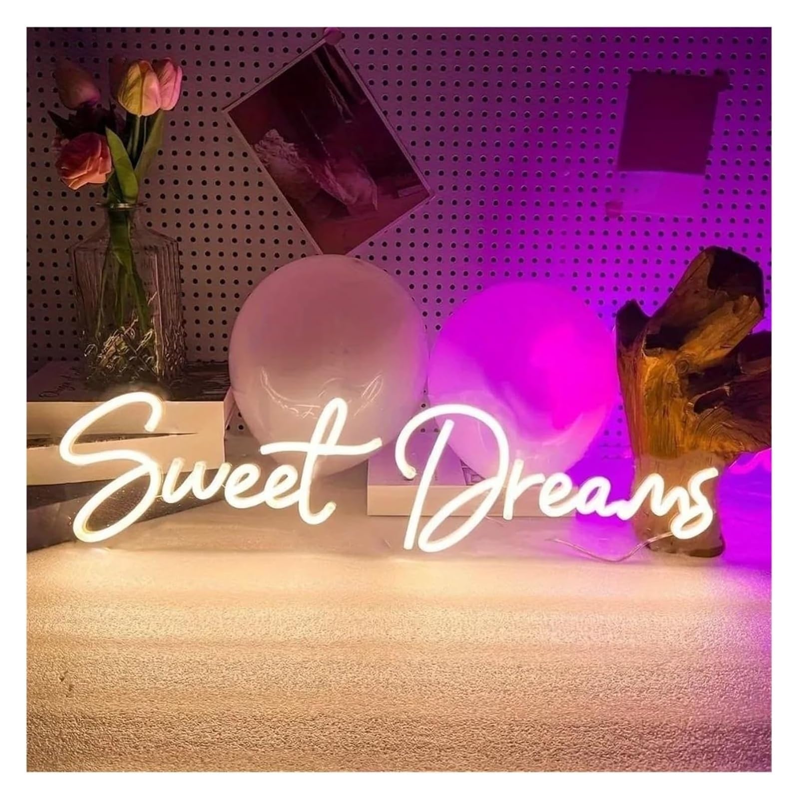 Insegne al neon sospese Sweet Dreams, insegna con lettere luminose, 42 cm x 12(Warm white)