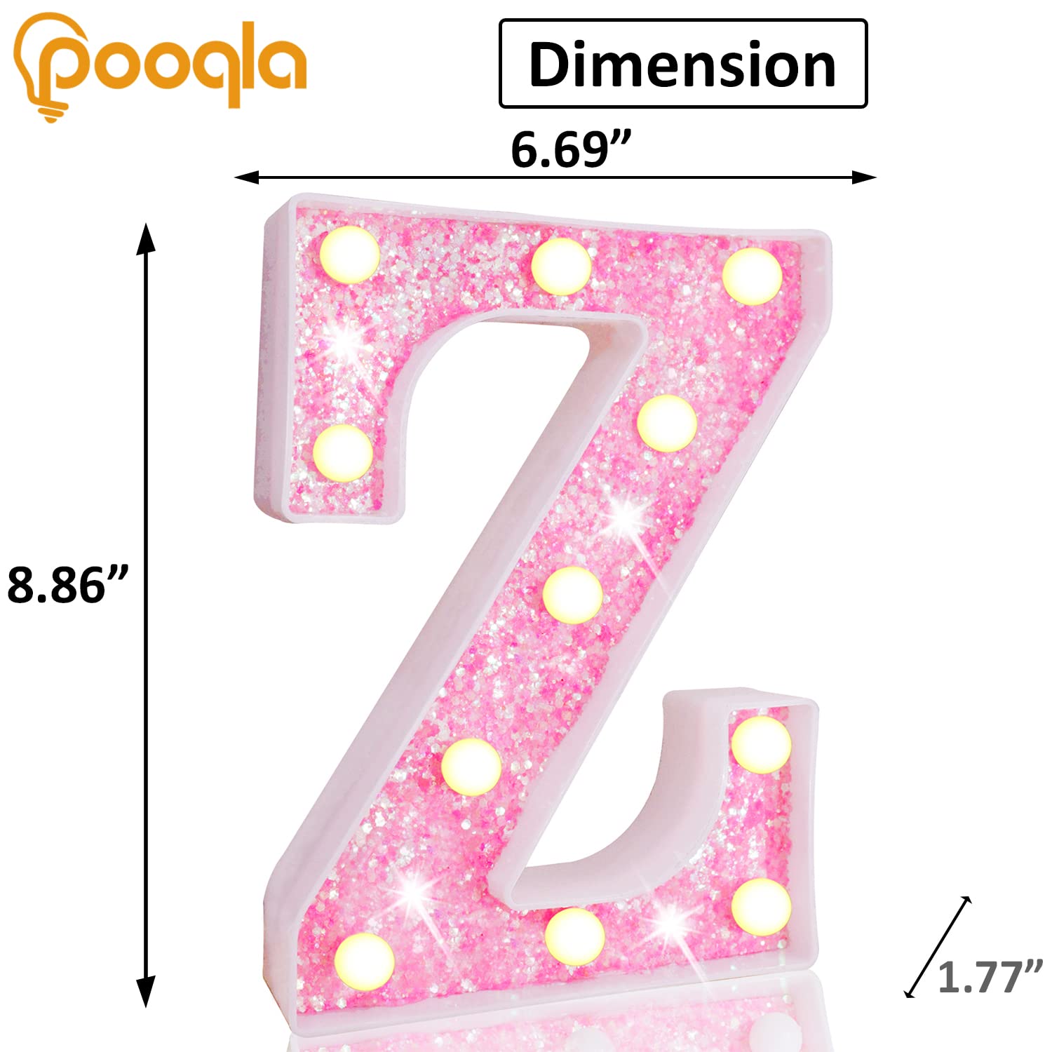 Amazon.com: Pooqla LED Marquee Letter Lights, Pink Glitter