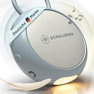 Schallwerk ® White Noise Machine Baby – Einschlafhilfe für Babys & Erwachsene mit weißem Rauschen, Naturgeräuschen & Mehr – Geräuschebox mit Nachtlicht & Timer – Tragbar & leise